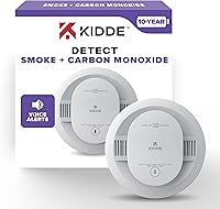 Vista 1 de Kidde Smoke and Carbon Monoxide Detector, 10-Year BatteryPowered, with Voice Alerts, LED Status Lights, 85 dB Alarm, 5 inches