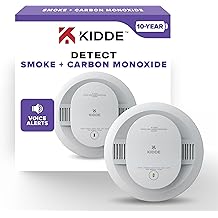 Kidde Smoke &amp; Carbon Monoxide Detector, 10-Year Battery Powered, Voice Alerts, LED Warning Light Indicators