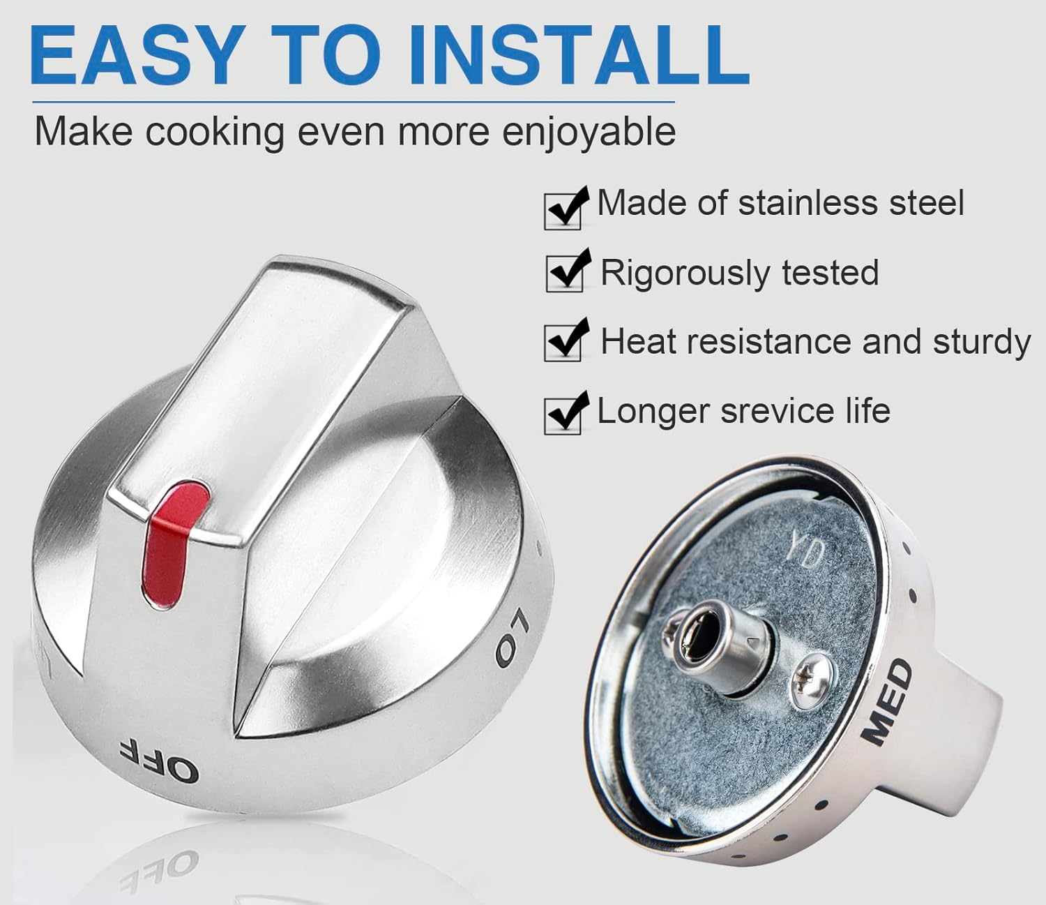 DG64-00473A Stove Knobs Top Burner Control Dial Knob Stainless Steel Replacement Compatible with Samsung Range Oven Gas Stove Knob Replacement NX58H5600SS NX58H5650WS NX58F5700WS (5pcs) : Appliances