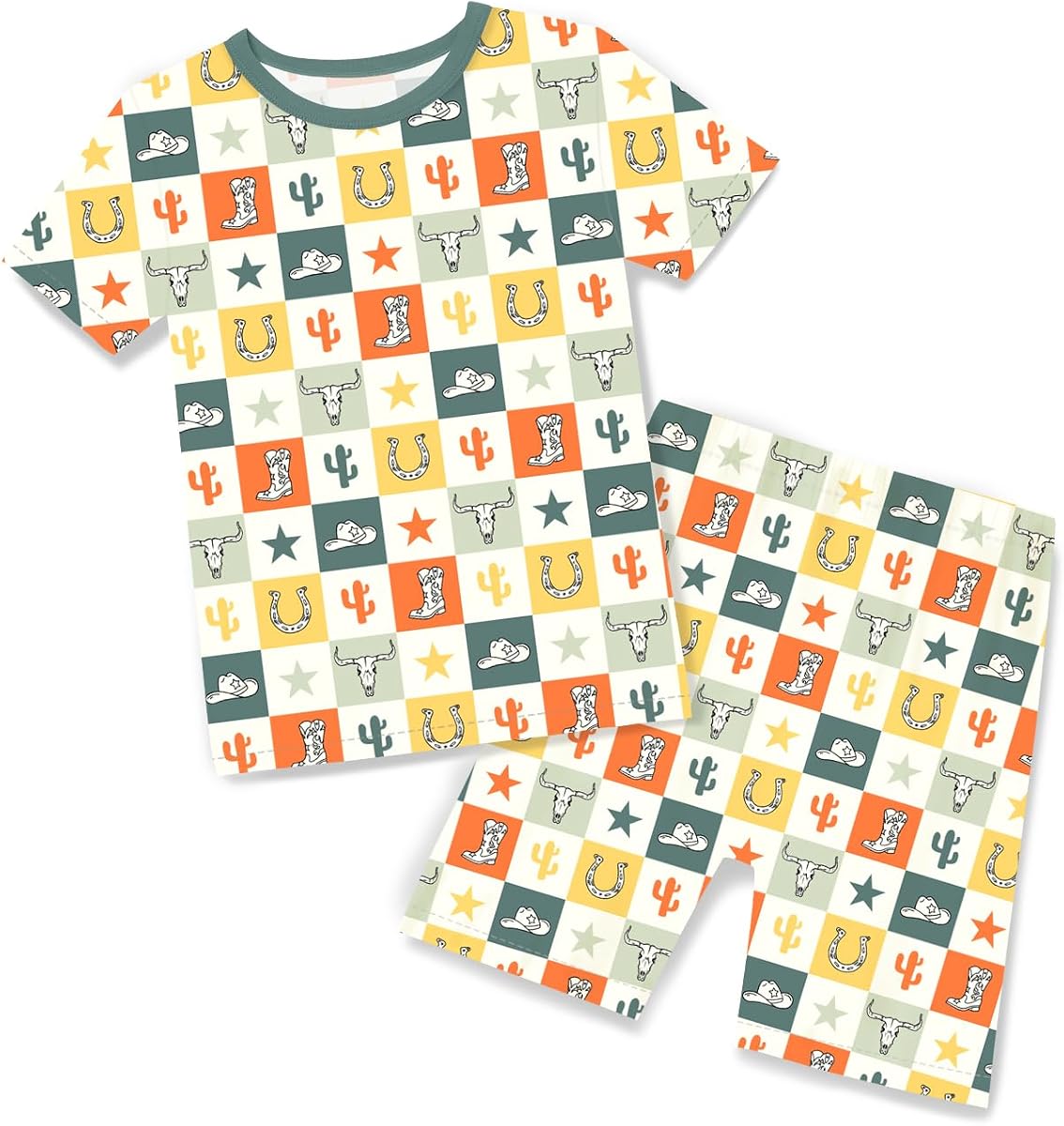 babee Reshinee Juego de pijamas de viscosa de bambú para niños pequeños, manga corta para niños | Pijamas ajustados de 2 piezas para niños y niñas, 12M-8Y, ropa de dormir fresca de verano, transpirable, elástica, sin etiquetas, suave como la mantequilla, Jammies acogedores