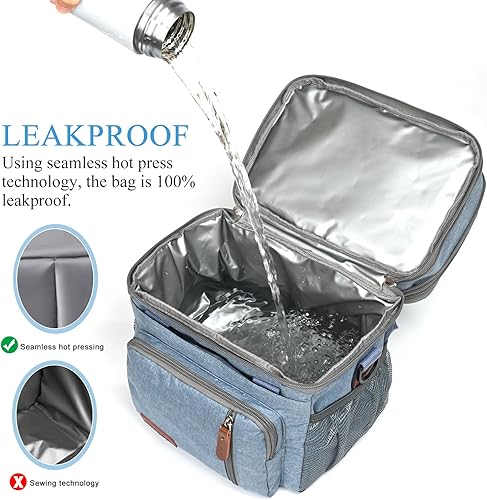 Miniatura 30 de MIYCOO - Lonchera para hombres y mujeres adultos con doble cubierta, a prueba de fugas, con aislamiento, suave, grande, hielera para el trabajo