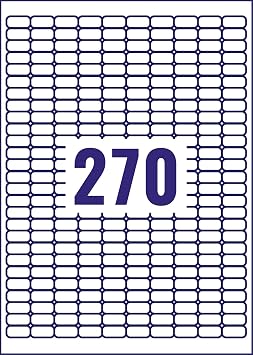 Avery J8659-25 Printable, customisable Mini Filing Labels, 270 Labels Per A4 Sheet, White