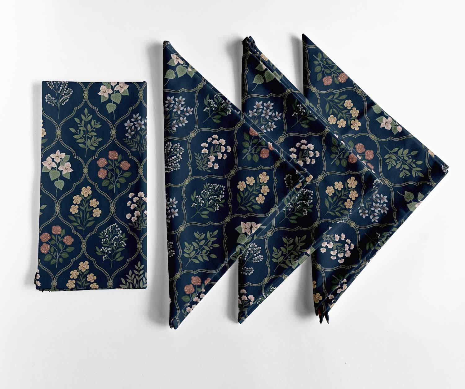 Serviettes en coton à imprimé floral bleu doux pour éviter le jetable