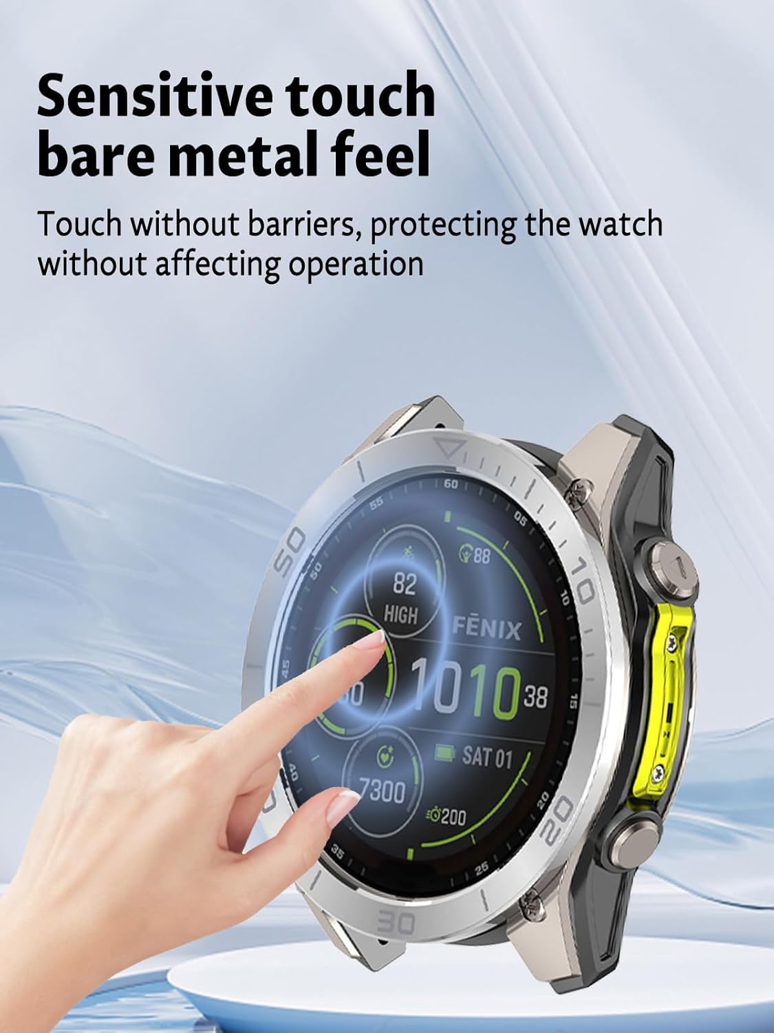 Garmin Fenix 8 47mm AMOLEDディスプレイ用腕時計ベゼル、UYRUREL ステンレススチール 傷防止 腕時計ベ