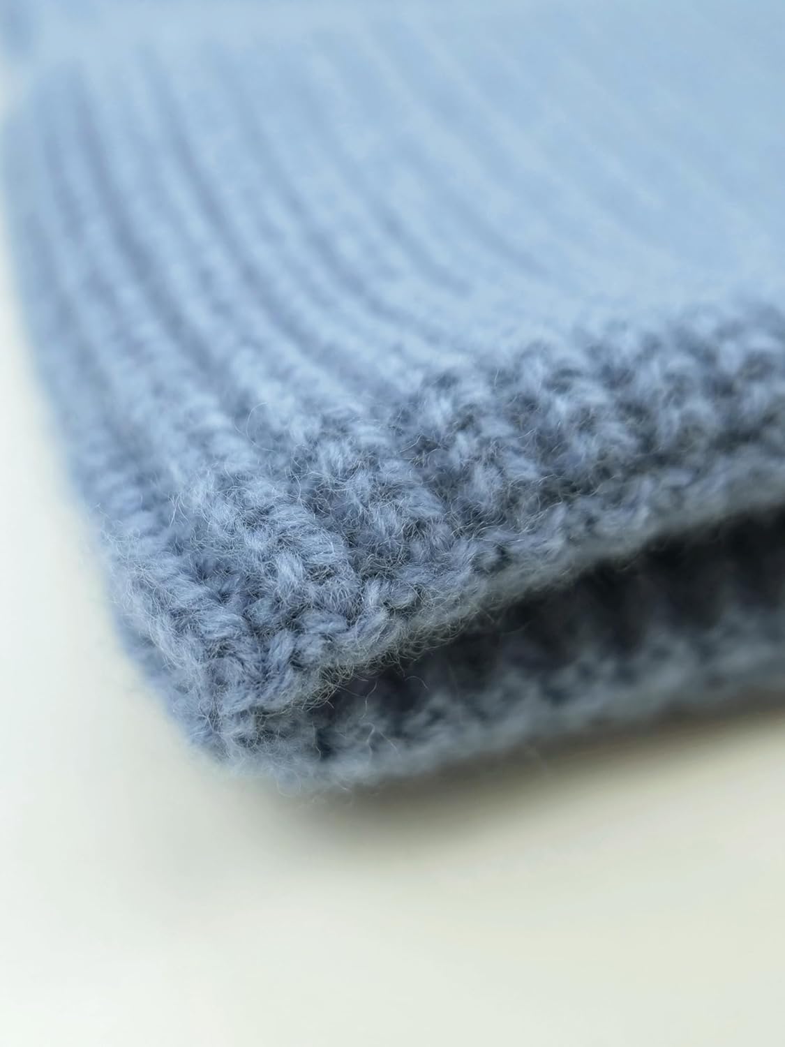 100% Merino Wool Ribbed Knit Beanie Cap, Warm Winter Hat, Unisex for Men and Women