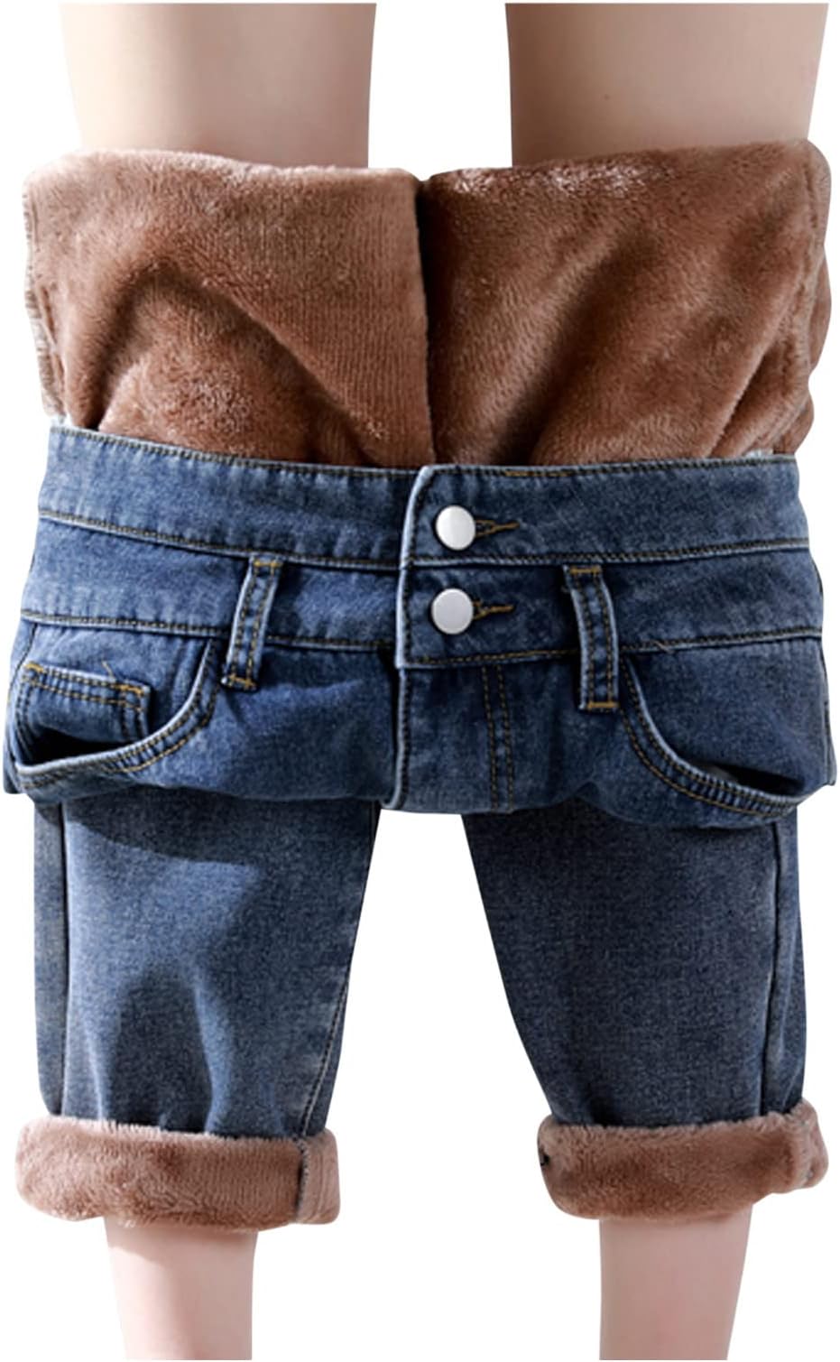 Stretch Jeans for Women Haren Women's Thickened Loose Jeans Straight Women's Jeans Denim Bootcut Jeans