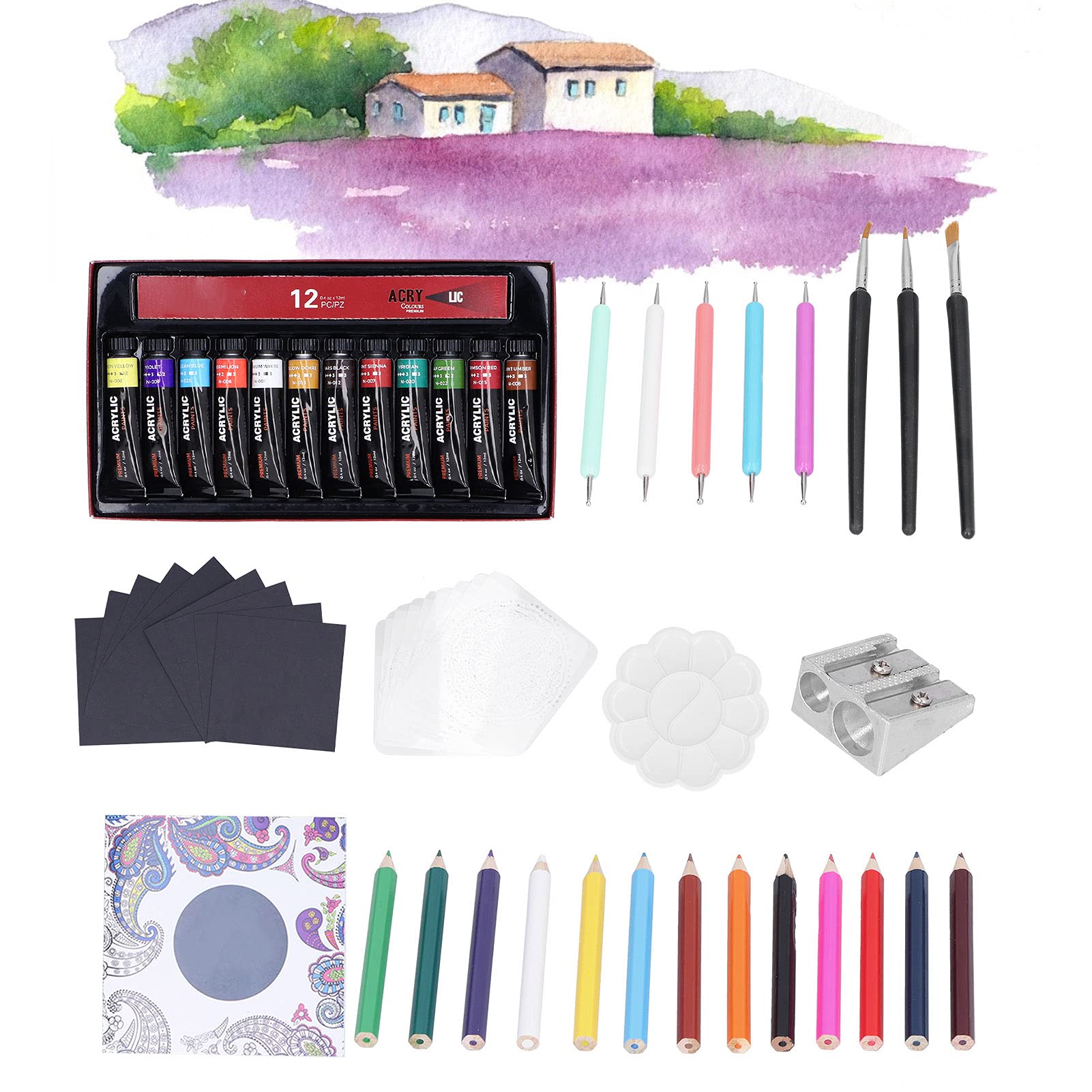 Outils de pointage pour peindre sans ratures grâce au modèle de mandala transparent