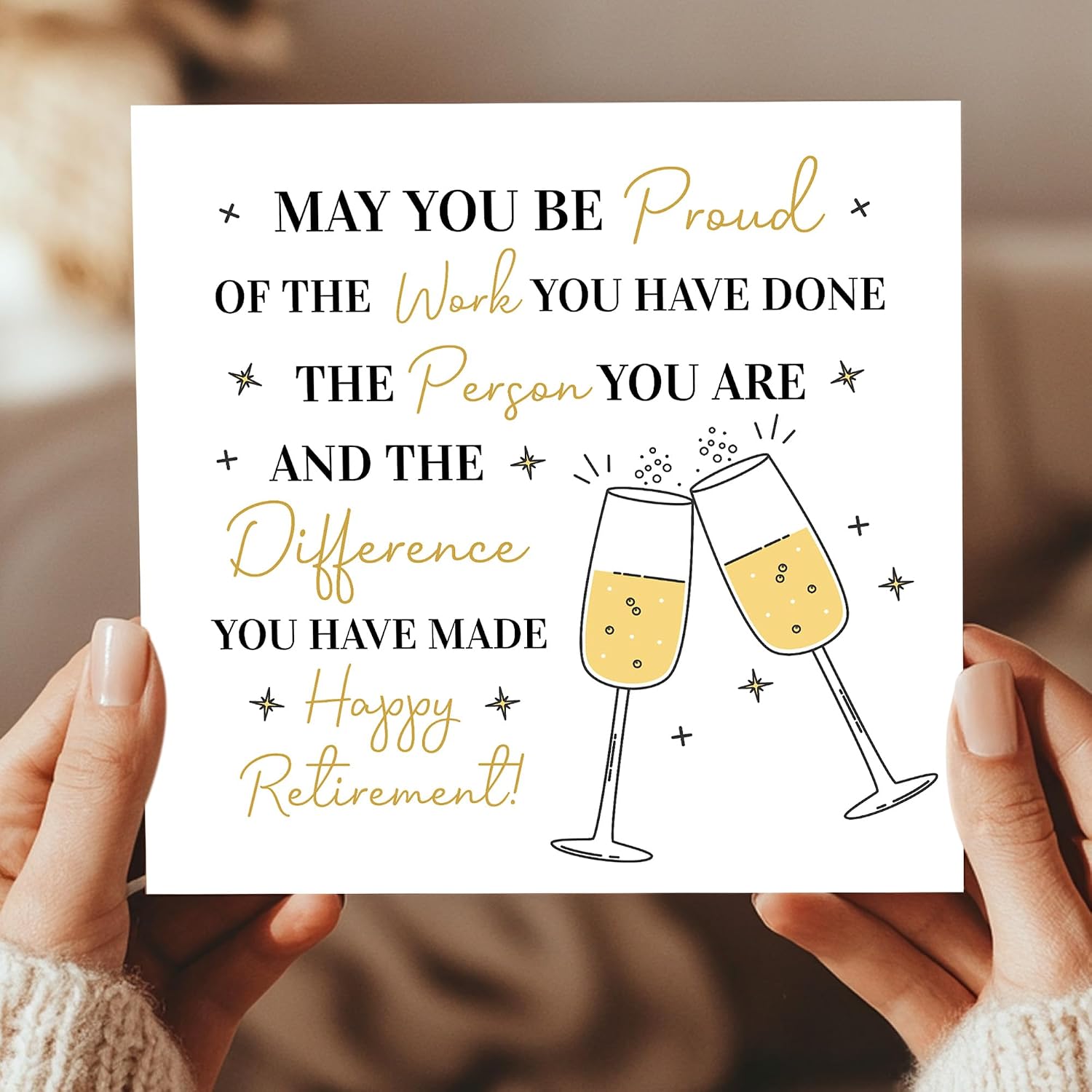 RED OCEAN Retirement Card 145x145mm With Kraft Envelope Happy Retirement Cards For Friend Colleague Teacher Congratulations Greetings Cards