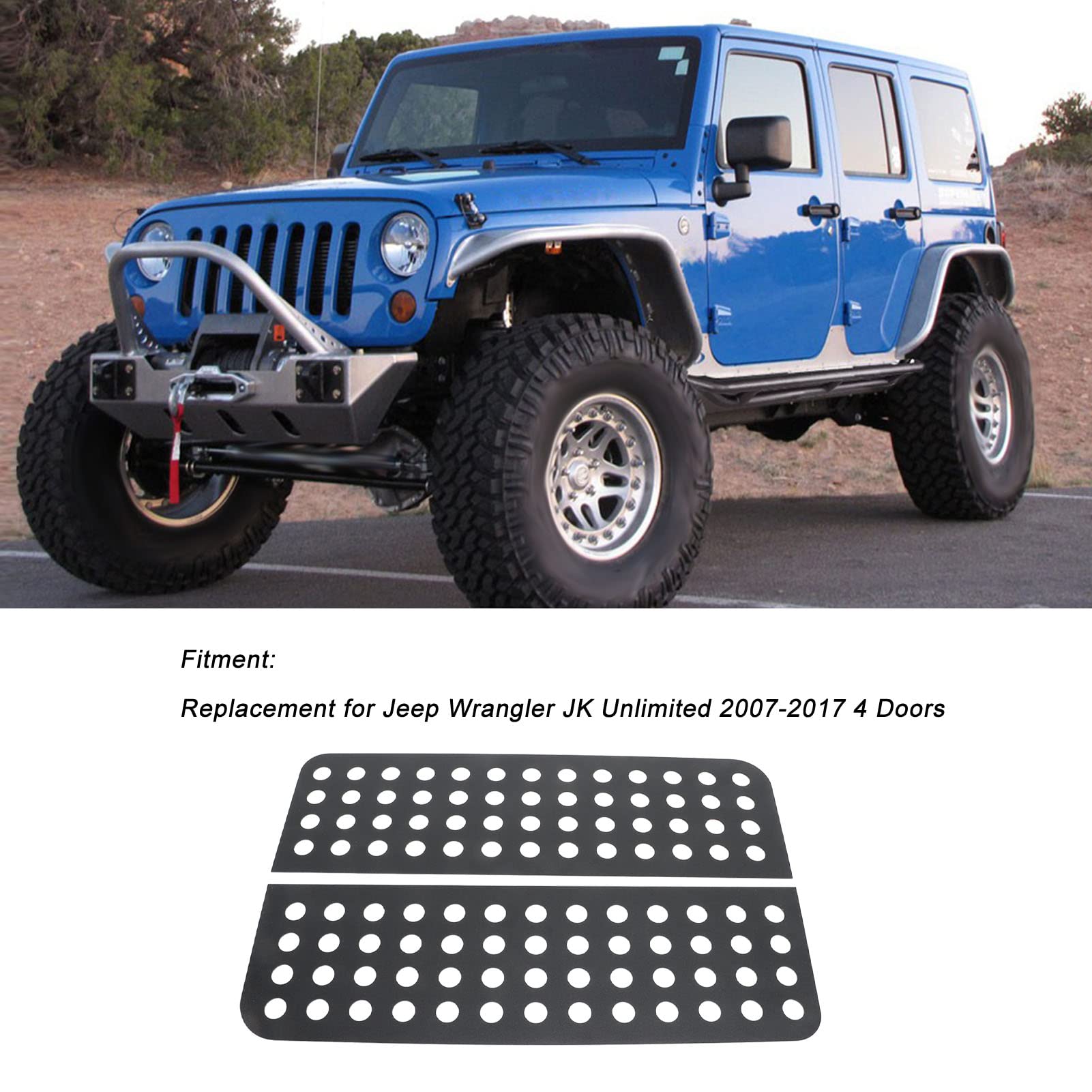 Autocollants de Fenêtre de Porte Arrière, 2 Autocollants de Fenêtre de Porte Arrière en Alliage D'aluminium pour Panneau de Verre en Alliage D'aluminium pour JK