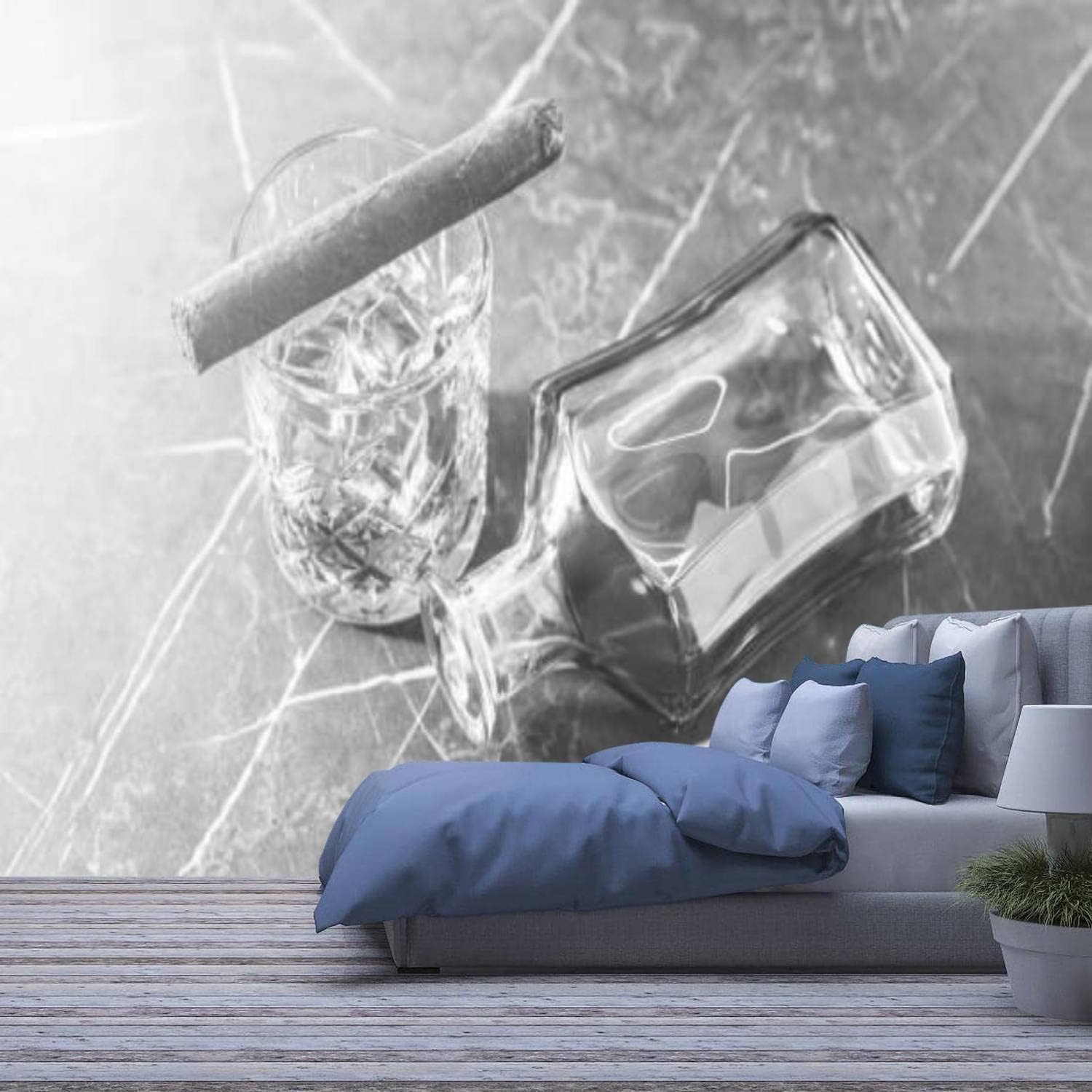 Vaso De Whisky Mural De Pared, Foto De Pared 3D Pelar Y Pegar Papel Pintado Autoadhesivo, Pegatina Decoración Del Hogar Fondo De Tv Pintura De Pared Artística Grande Carteles De-809461417353