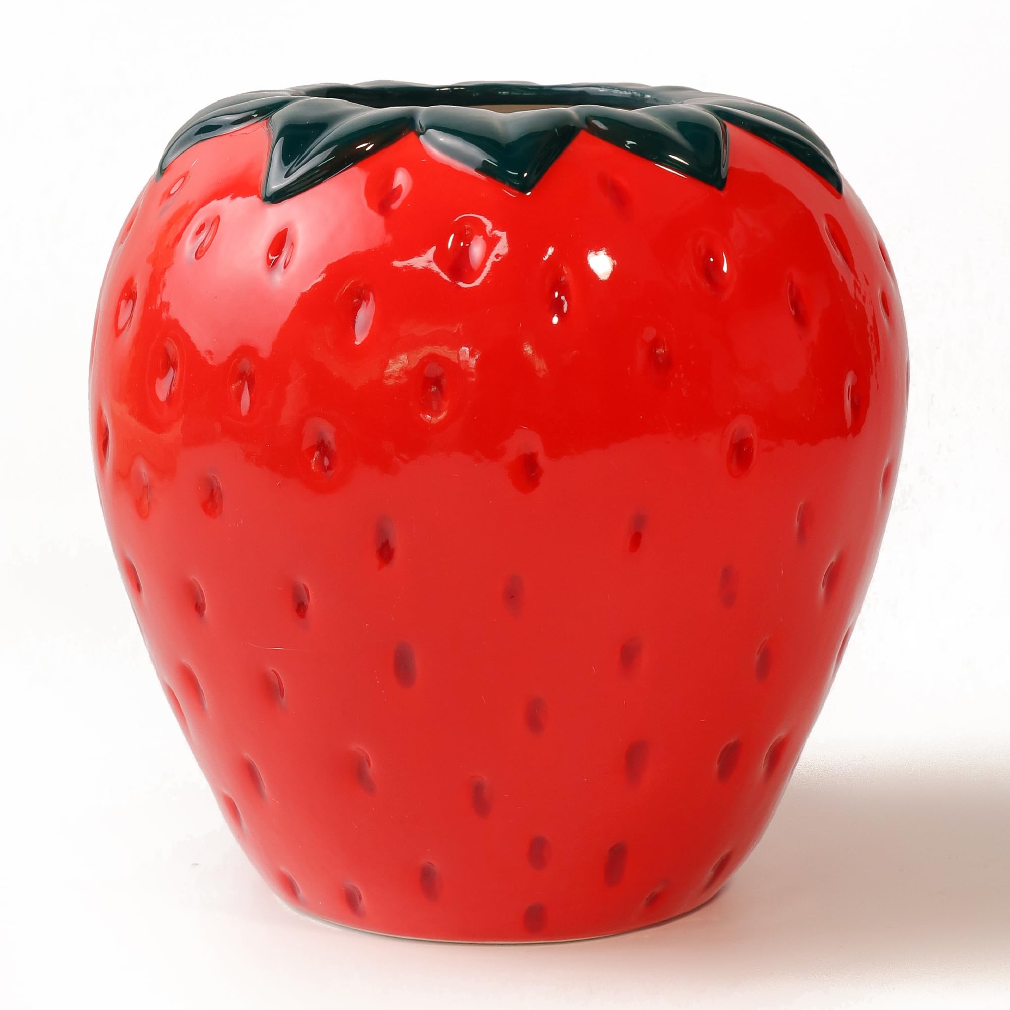 Jarrón Fresa, decoración dopamina para Sala Estar, jarrones Modernos, roja, Hermoso jarrón, Flor estética, tulipán Frutos, Frambuesa Hierba Pampa, 15 x 15 x 15 cm