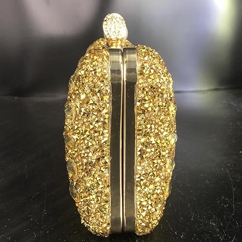 Miniatura 4 de Boutique De FGG Bolsos de mano de cristal con cierre de perlas para mujer bolsos de noche bolsa de diamantes de imitación para fiesta de boda Negro,