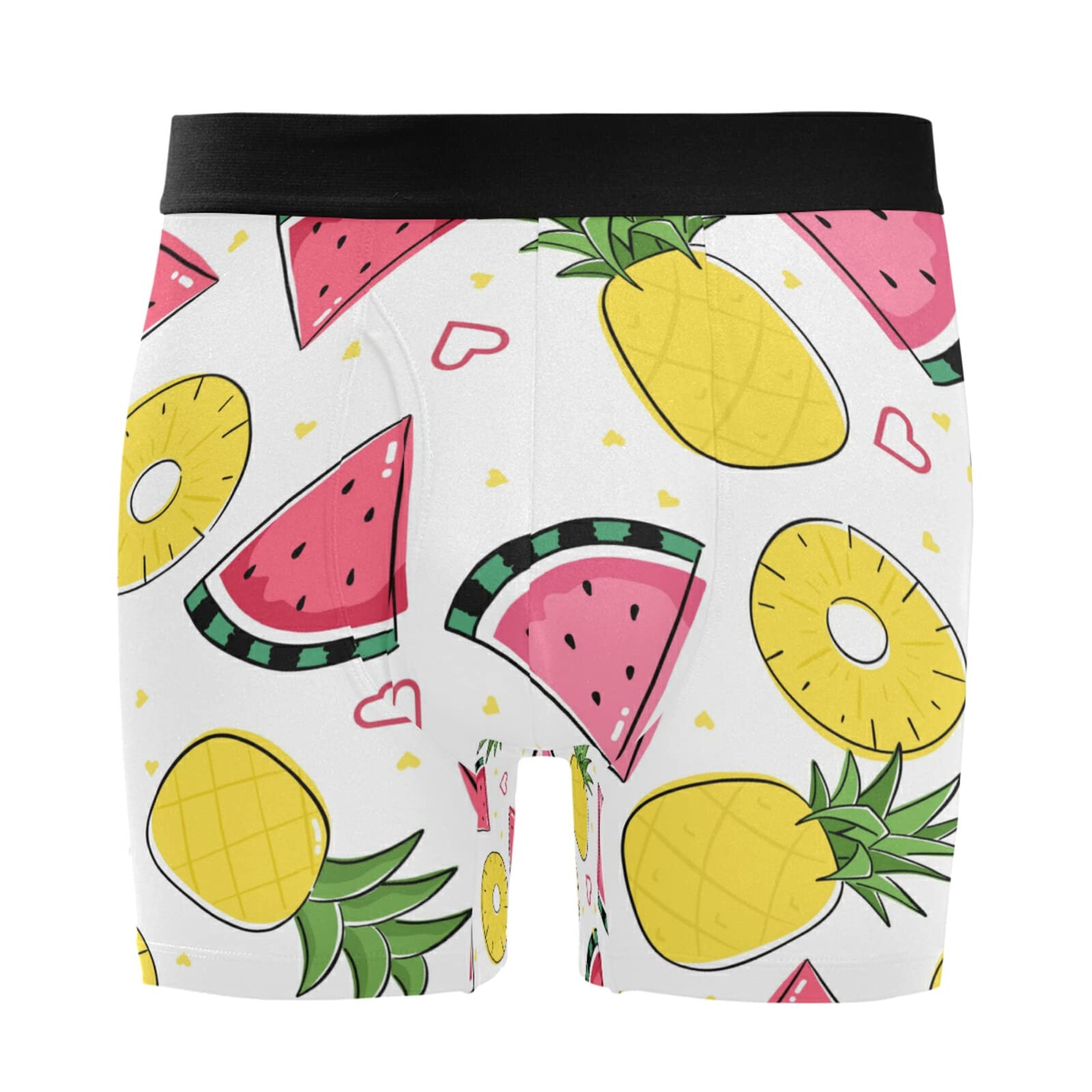 Bóxer para hombre calzoncillos elásticos ropa interior suave pack de 2 Vnurnrn frutas corazón 7
