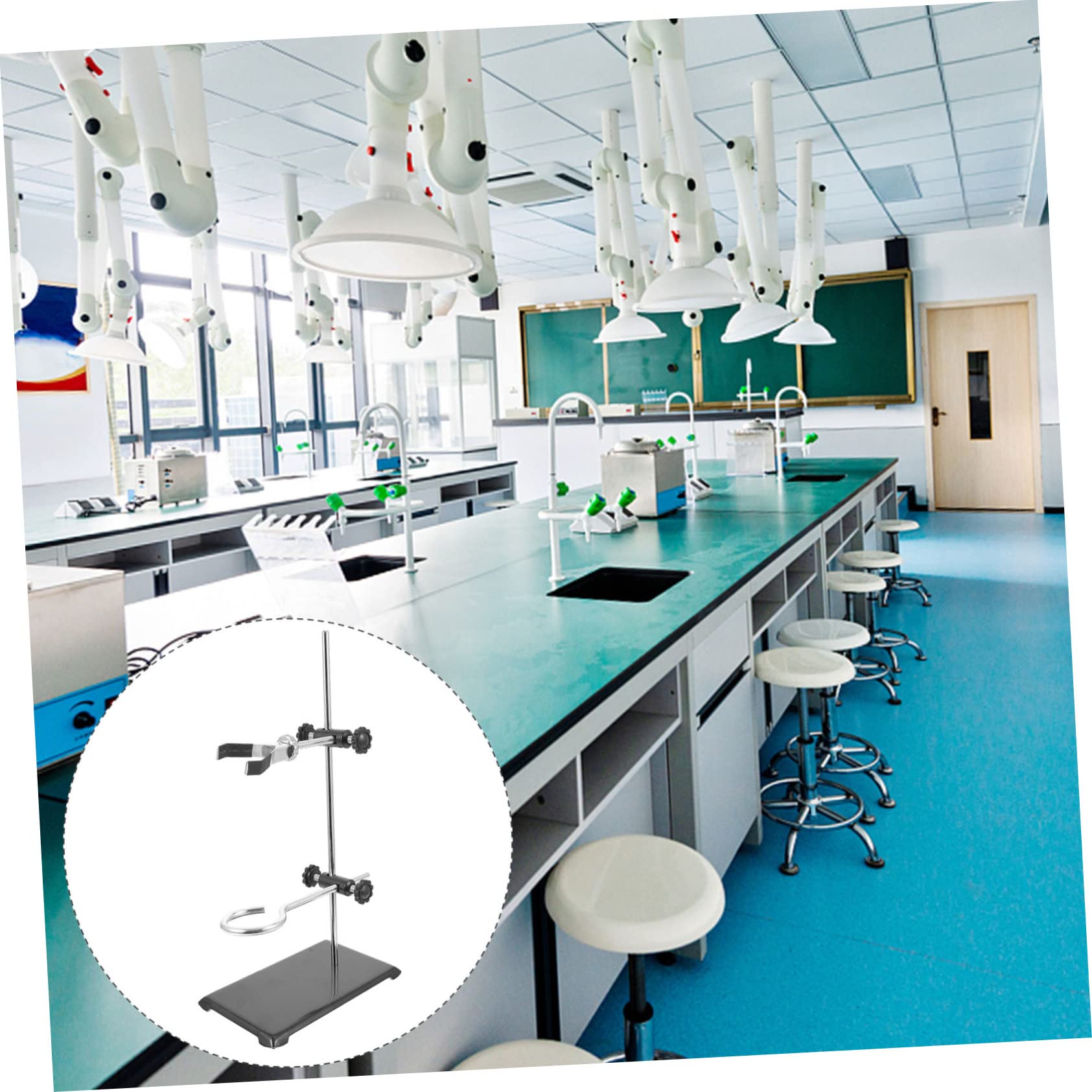 Support de Cornue de Laboratoire Cadre Miniature avec Pince de Burette Anneau et Plate forme Stable Pièce pour Laboratoire de Chimie