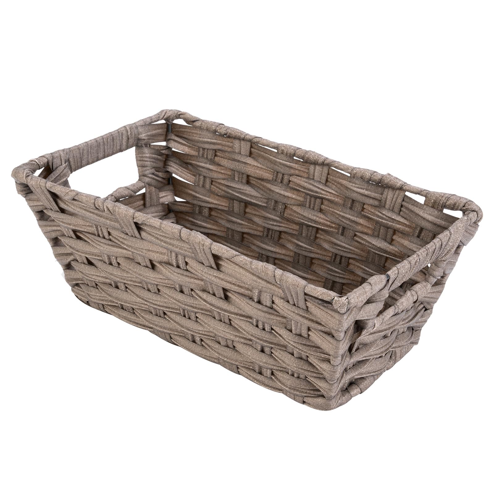 Whitmor Split Rattique Small Shelf Tote-Gray Wash