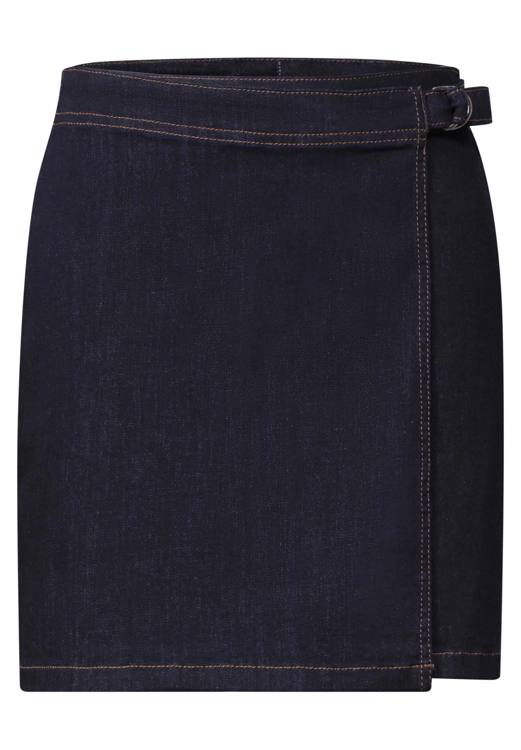 Kniefreier Denim Rock in Wickeloptik