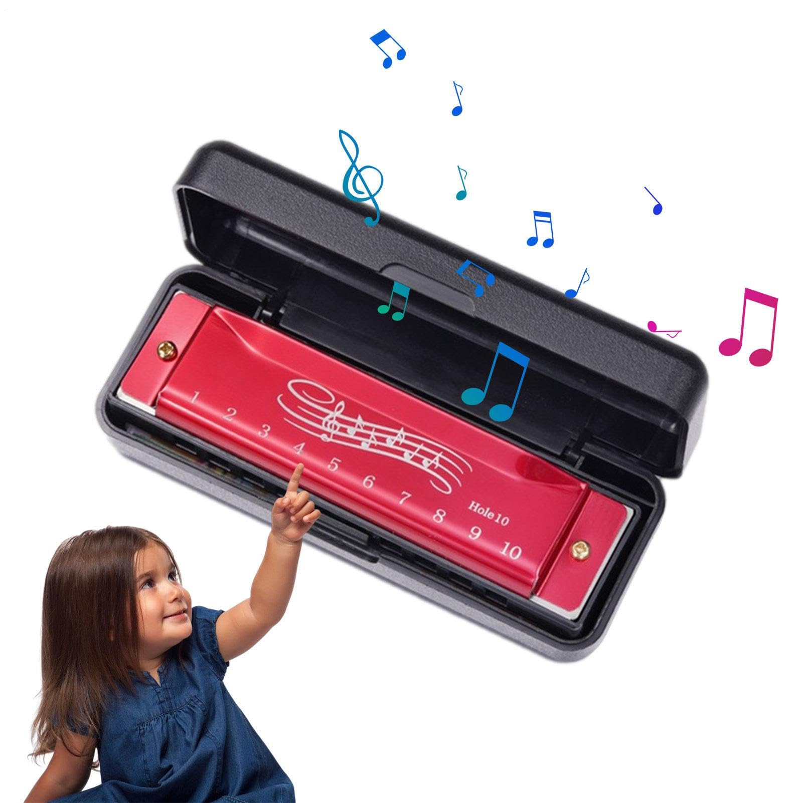 Harmonica enfant - Instrument de musique harpe d'orgue à bouche - Orgue à bouche débutant 10 trous 20 tons, enseignement de la petite enfance pour les