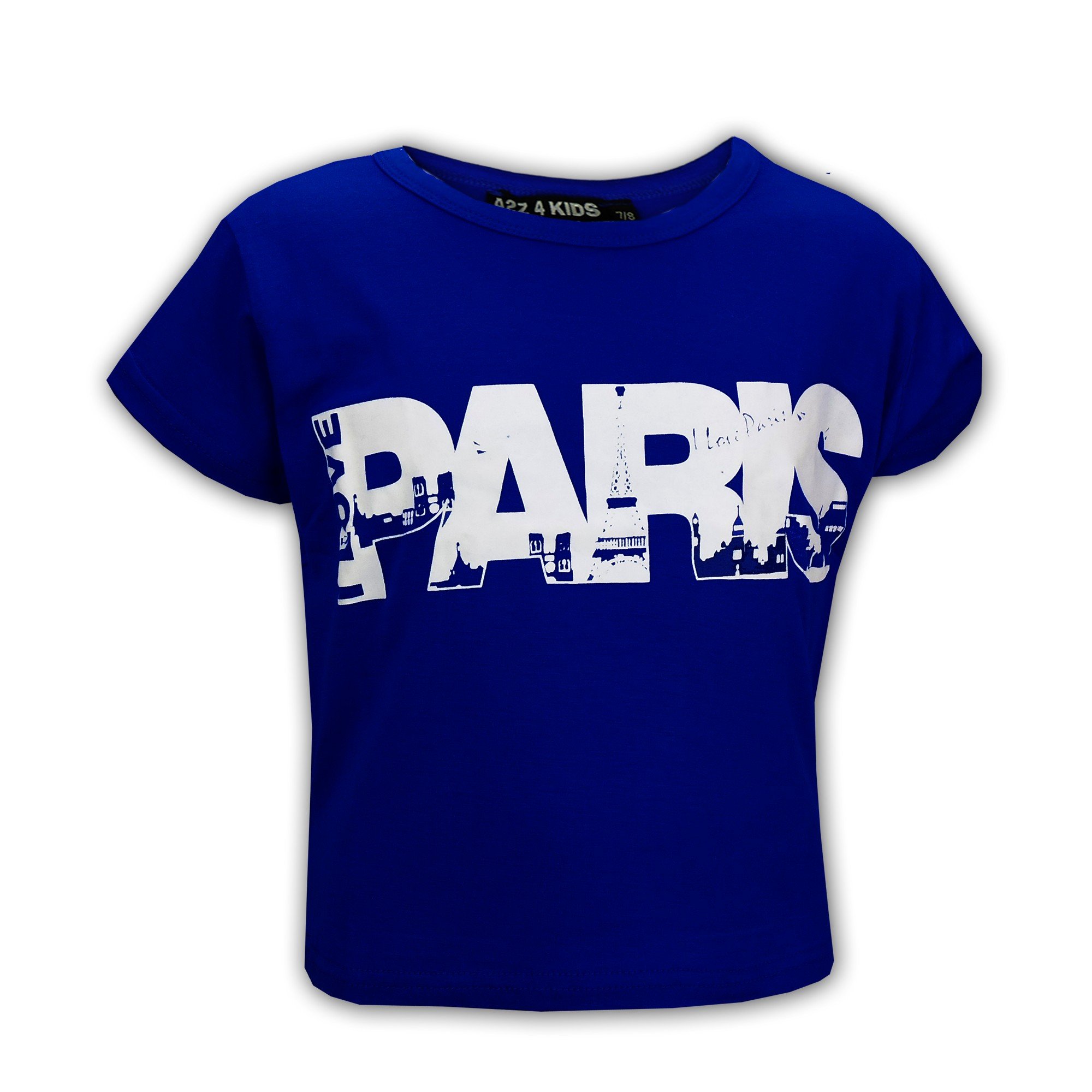 A2Z 4 Kids Girls I Love Paris Fashion Trendy - Paris Crop Top Royal 7-8