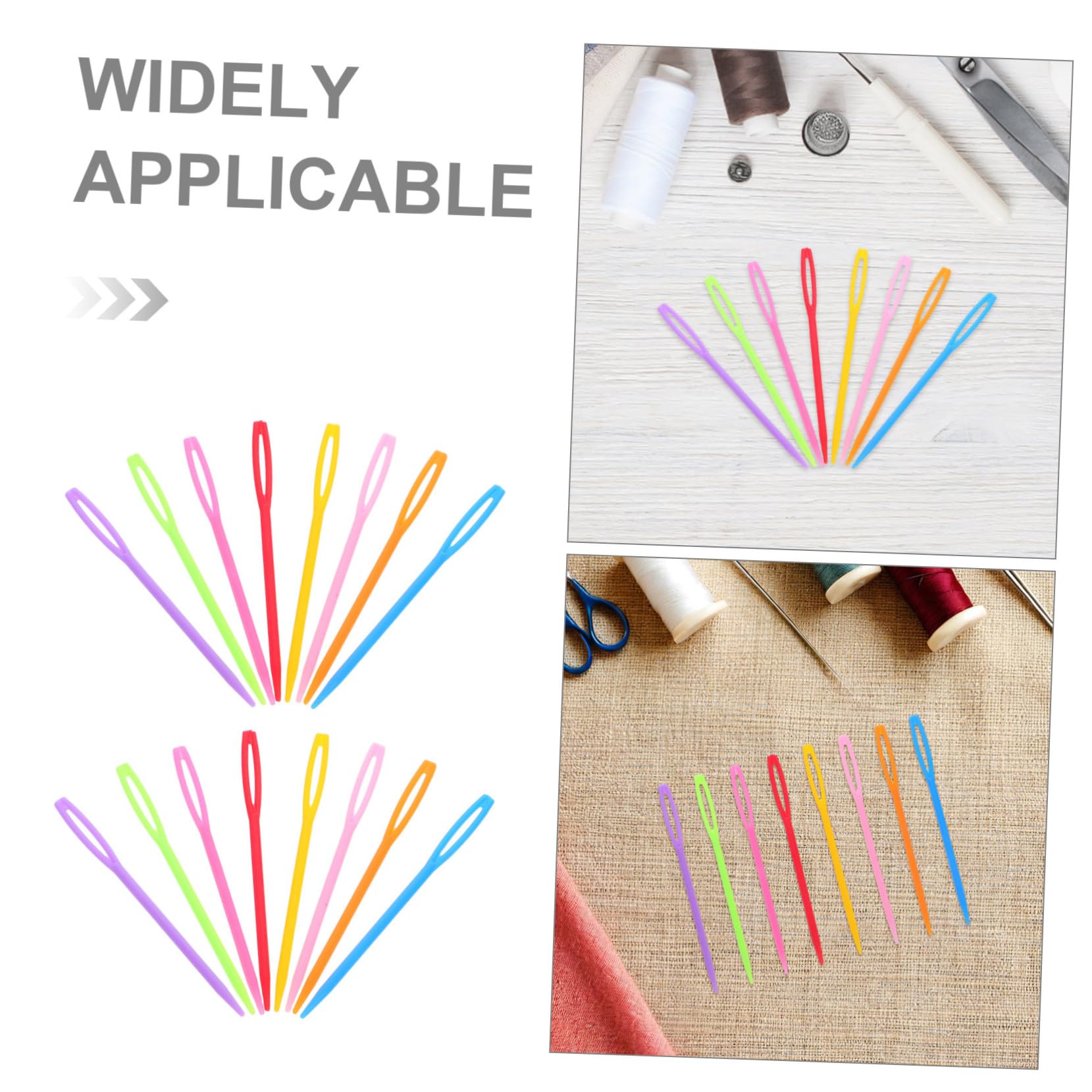 Mipcase 2000 piezas Agujas de Coser de Plástico Coloridas Ojo Grande Punta Roma para Hilo y Tapiz para Manualidades y Costura Segura con Lana