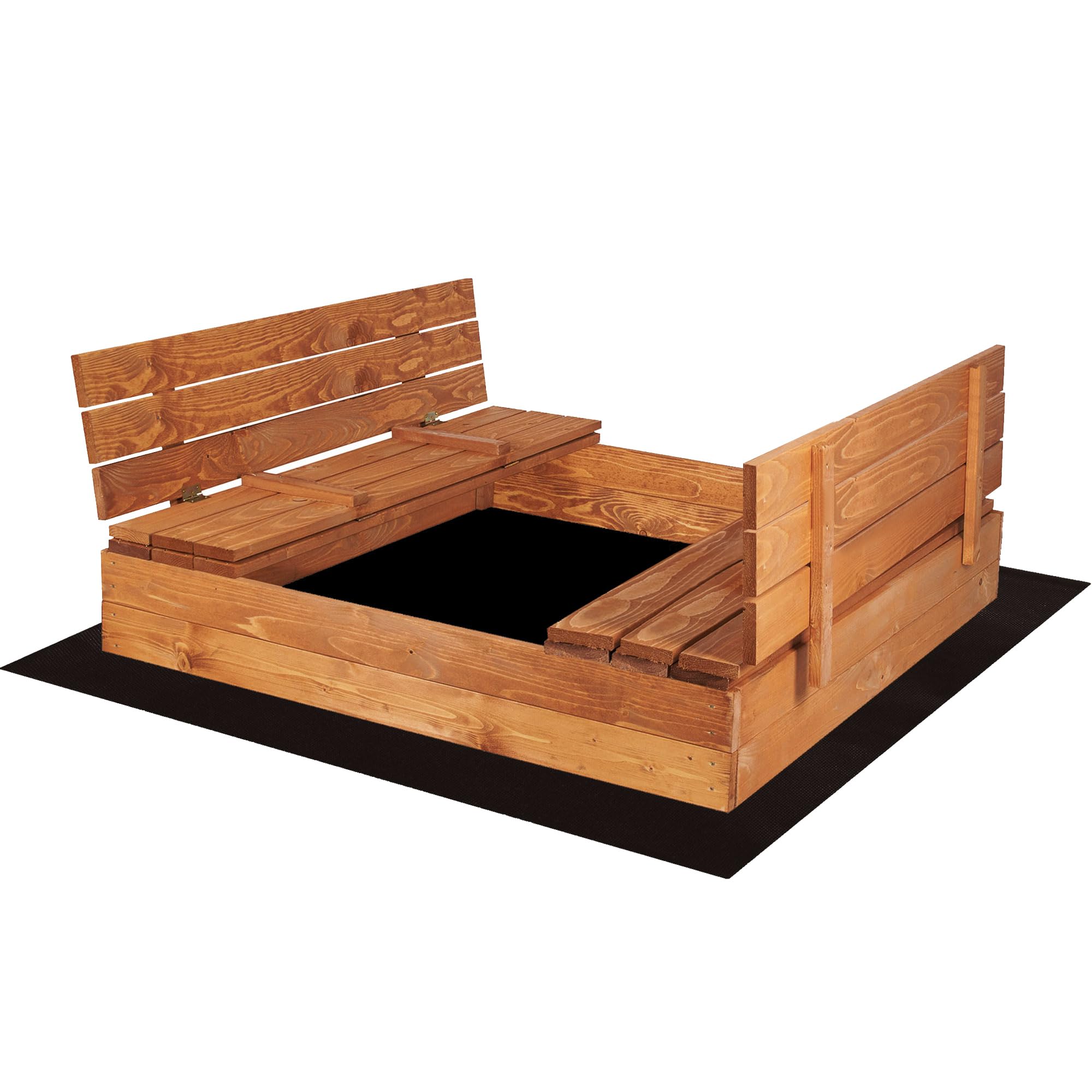 SPRINGOS Arenero infantil con bancos, 180 x 180 cm, madera impregnada, agujeros de montaje