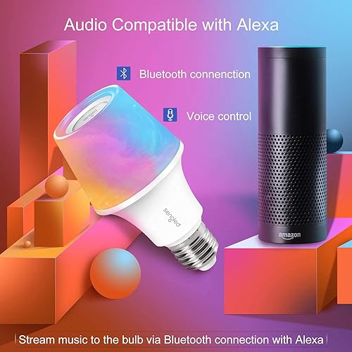 Miniatura 3 de Sengled Solo RGBW Bluetooth Bombilla Altavoz Multi Color Cambio Bombilla LED 60W Equivalente Regulable App Controlada E26 Bombilla de Música
