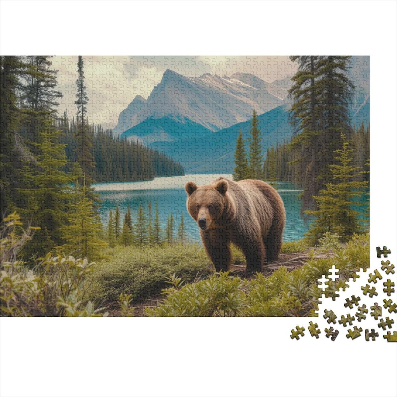 Brown Bear Puzzles, Puzzle 1000 elementów, Puzzle dla dorosłych, kolekcja wyzwań, niemożliwe puzzle, wysokiej jakości drukowanie puzzli 1000 sztuk (75 x 50 cm)