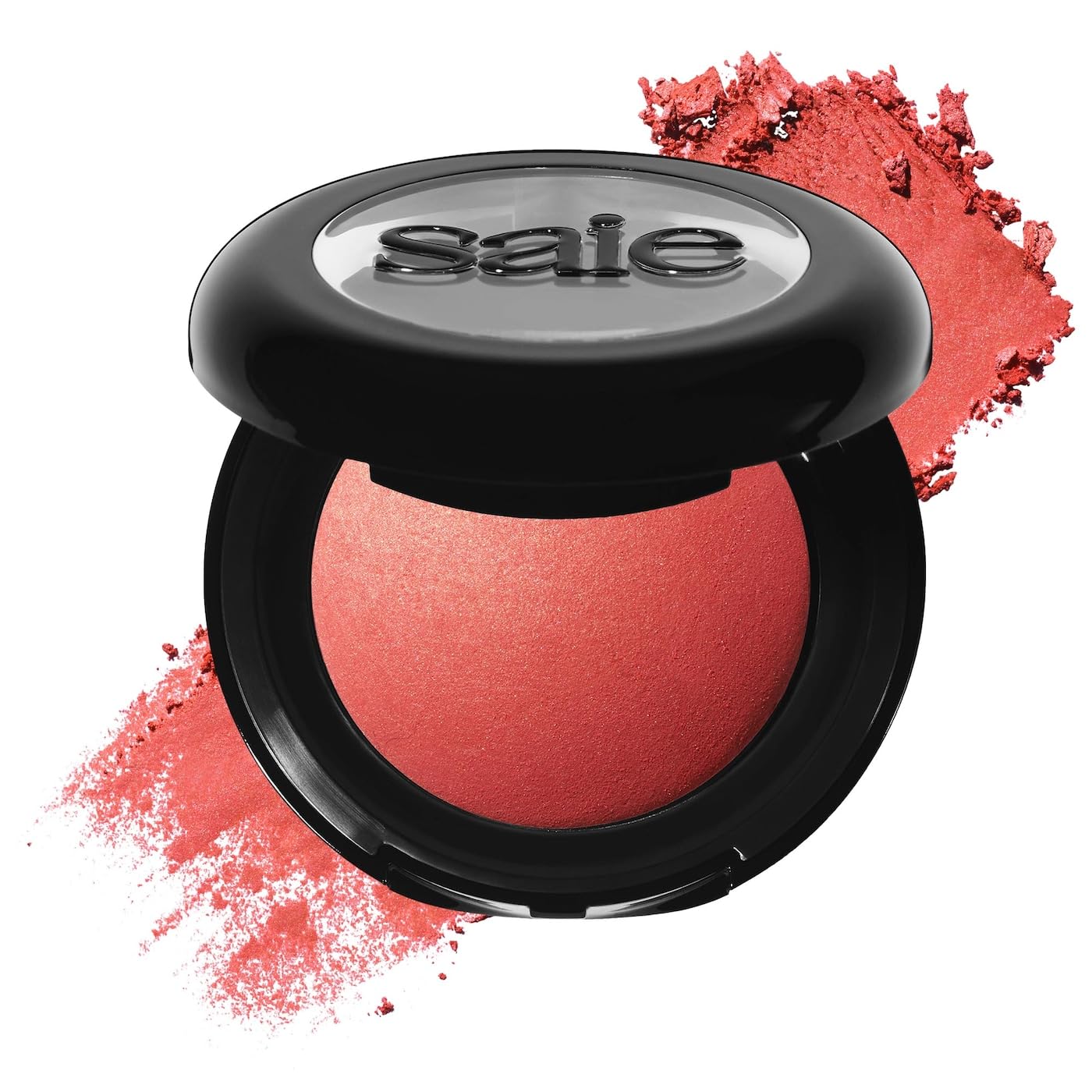 Saie SuperSuede Baked Blush - Talc-Free Powder Blush for Cheeks Infused with Hyaluronic Acid, Glycerin + Squalane - Hydrating Face Makeup for a