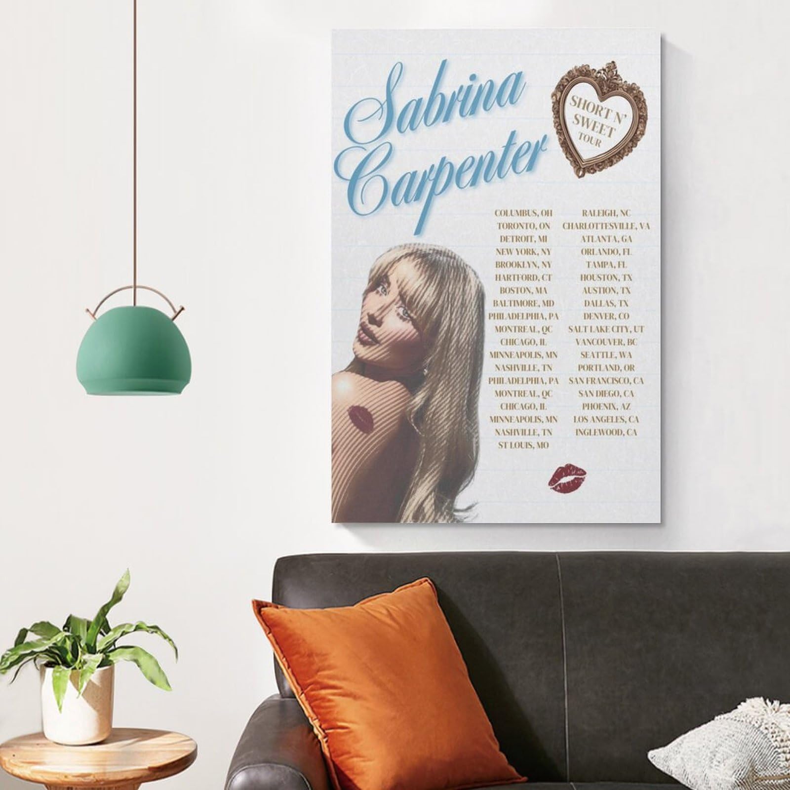 DCTRTUGFH Sabrina Carpenter Short N' Sweet Tour 2 Canvas Poster