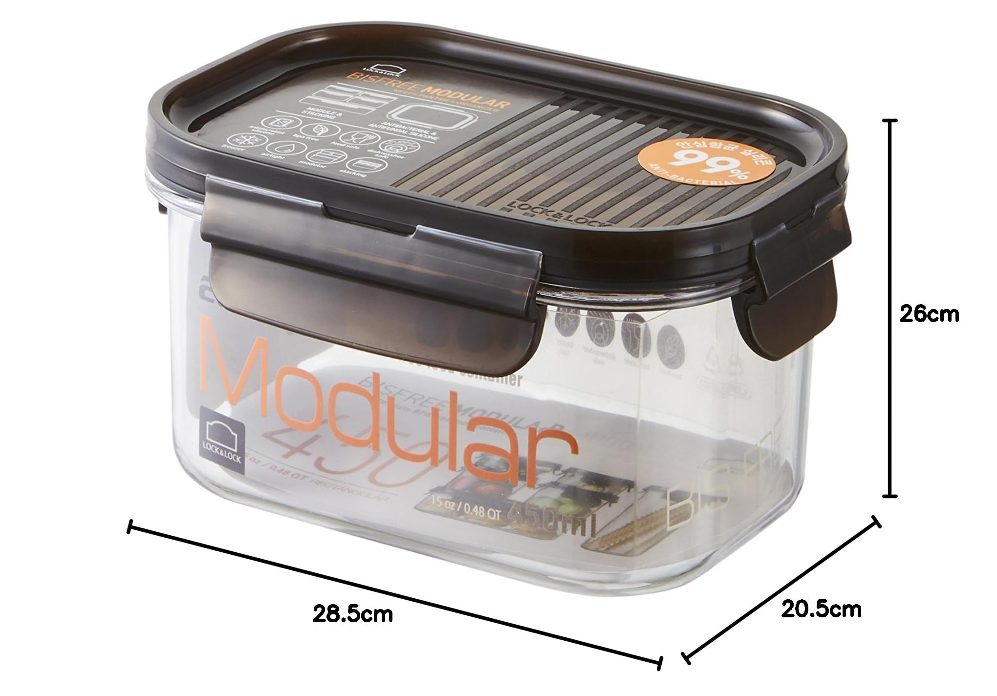 Lock & Lock Set de 7 Recipientes de Comida BISFREE - Contenedor para Alimentos Sin BPA – Apto el para Refrigerador, Congelador y Microondas