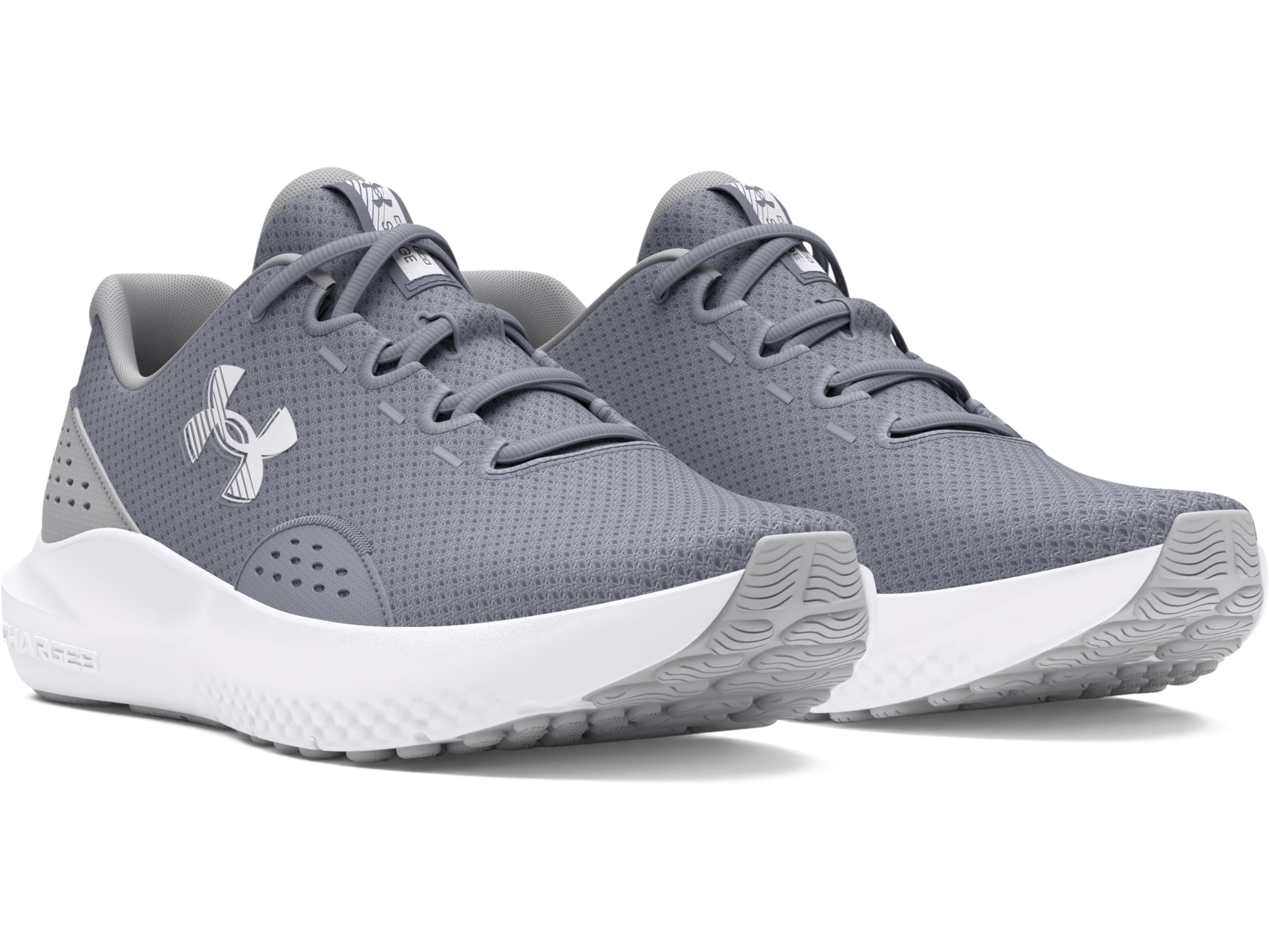 Under Armour UA Charged Surge 4 męskie buty do biegania, Steel Mod Gray White, 43 EU