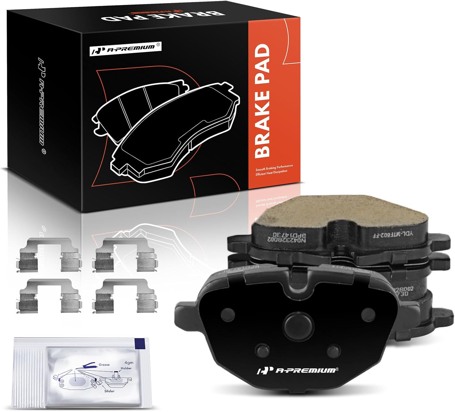 A-Premium Rear Ceramic Brake Pads Set Compatible with BMW 528i 2011-2016, 530i 2019, 535i 2011-2016, 535d 2014-2016, 528i/530i/535i/535d xDrive, X3, X4, Z4, i8, Activehybrid 5, 4-Pack