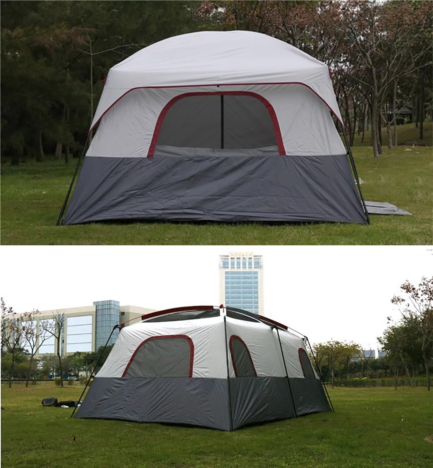 Tienda de campaña para 8-12 Personas, Ligera, Estable, Impermeable - Tienda Familiar con 2 dormitorios, Tienda Grande con Lona para el Suelo, 430 x 305 x 203 cm