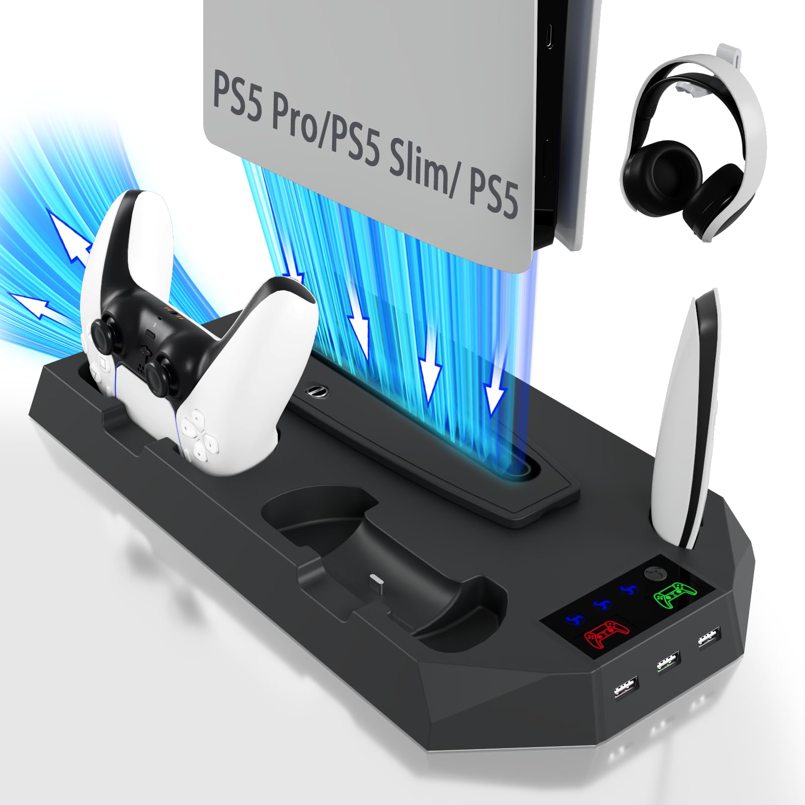 Worth It PS5/Slim/Pro Cooling Stand With Fast Charger – Built-in Fan ...