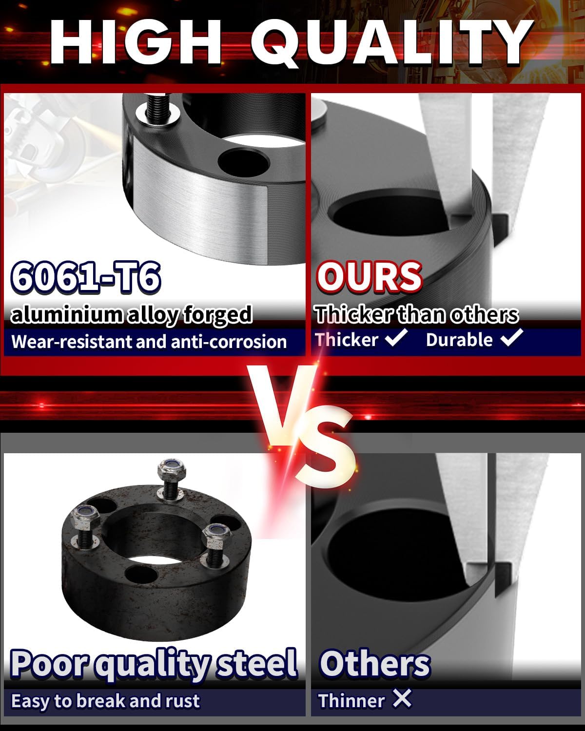 FLYCLE 3 inch Front Leveling Lift Kits for 2004-2026 F150 2WD 4WD, 3'' Forged Front Strut Spacers Compatible with F150