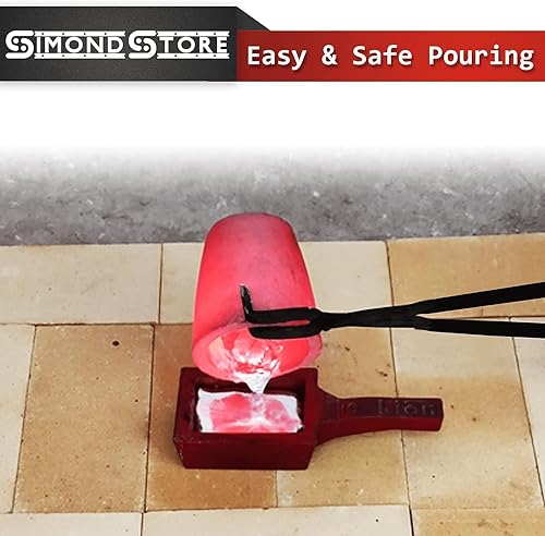 Miniatura 6 de Simond Store Pinzas de metal con bisagras de herrero de 24 pulgadas para crisoles de grafito y grafito, pinza de acero resistente para fusión de