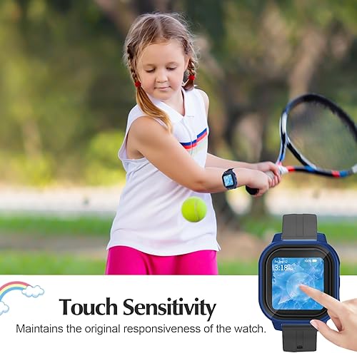 Miniatura 5 de Paquete de 2 fundas protectoras compatibles con Gabb Watch, protector de pantalla de policarbonato duro, vidrio templado integrado compatible con