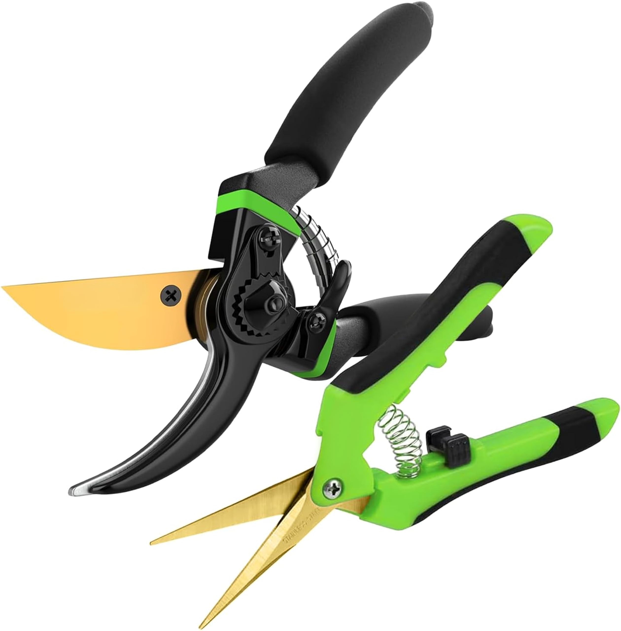 8.5" Professional Bypass Pruning Shears &amp; Gardening Scissors Set - Super Sharp Premium Garden Shears | Pruning Shears For Gardening, Garden Hedge Clippers Handheld Pruners - Garden Scissors