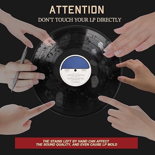 Miniatura 2 de Limpiador de discos de vinilo antiestático y protector de tapete/manopla - Manipulador LP de fibra suave y agarre para tocadiscos
