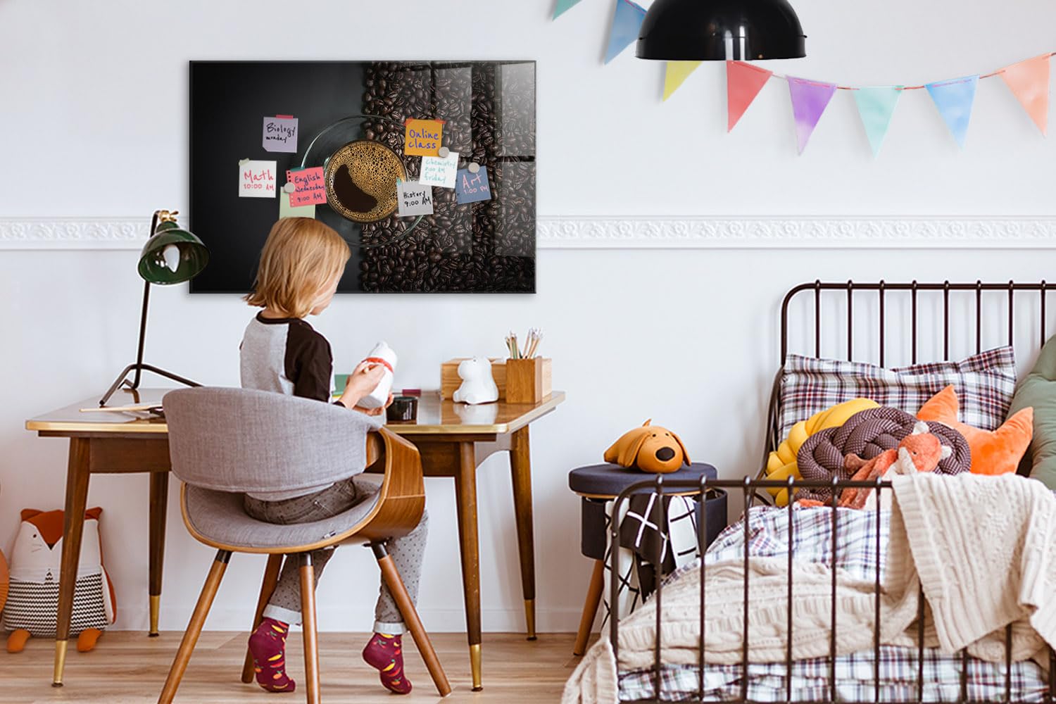 Menú y Pizarra Magnética para Restaurantes y Cafeterías 90x60 Taza de café | Tablero Imantado | Cristal Templado | Mural de Pared | Placa de Acero | Cartelera Informativa | Organizador de Tareas
