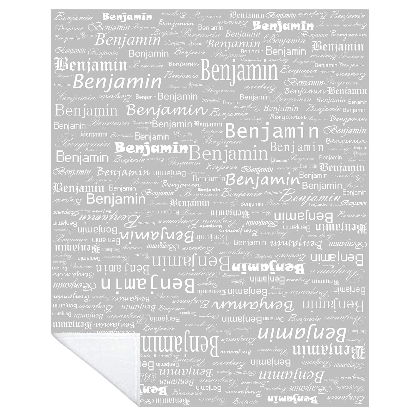Haisimiery A: Grey Personalised Name Blanket For Baby, Kids, Pet And Adults Custom Name Blanket Throw Gift For Mothers Day, Christmas (Grey, 32”X48” (80X120cm))