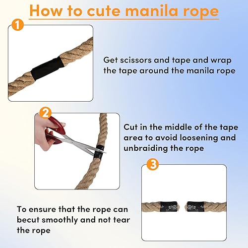 Miniatura 6 de Muelles de cuerda de manila tratada de 1.25 pulgadas x 50 pies para embarcaciones de árboles y granja