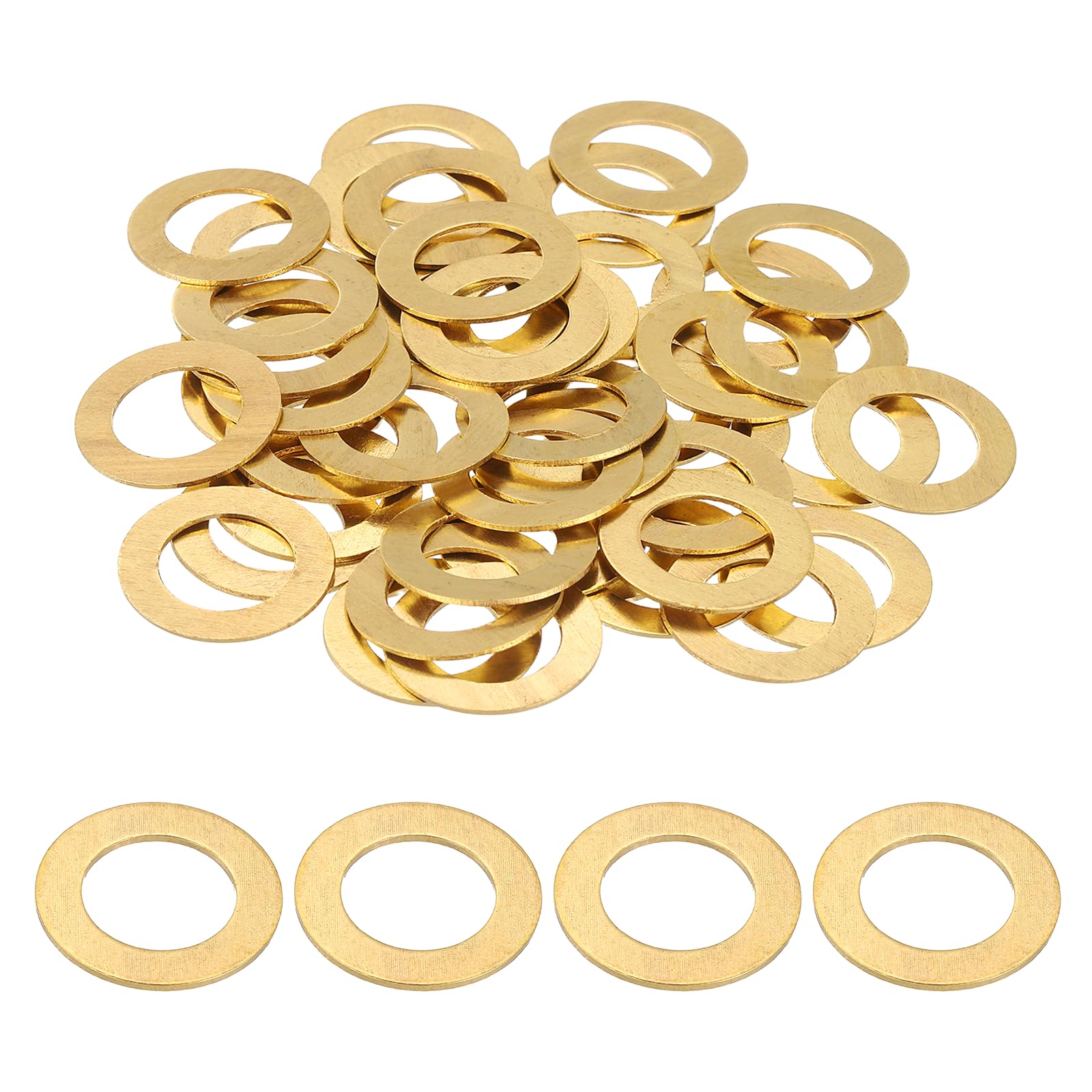 PATIKIL M12 Flat Washers, (20mm OD 0.8mm Thickness, Golden) (80 Pcs), Brass Metric Sealing Gasket Ring Crush Washer Spacers for Faucets/Garden/Bolts/Screws/Hose Pipe โ image 1
