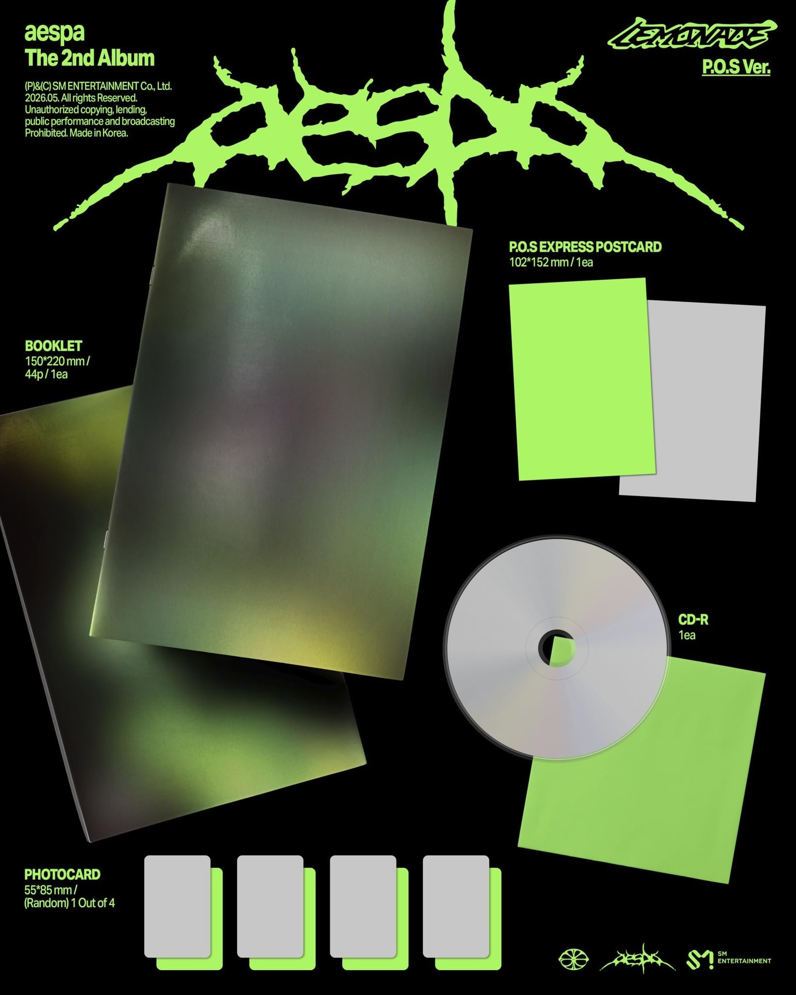 aespa - The 2nd Album 'LEMONADE' (P.O.S. Ver.) (Interscope) CD Album