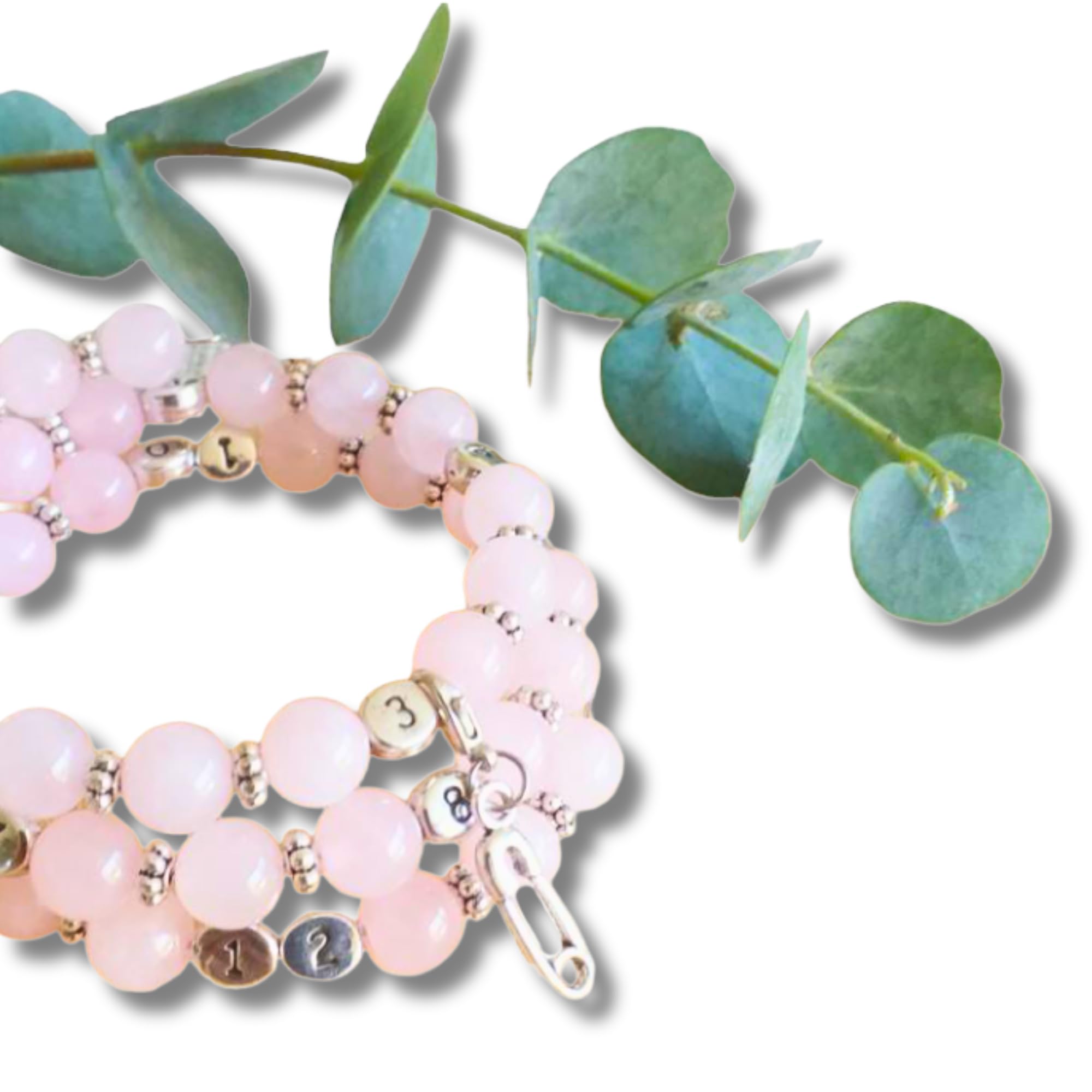 Bracelet d'allaitement quartz rose - permet de noter l'heure de la dernière tétée ou dernier biberon - modèle Lesmana