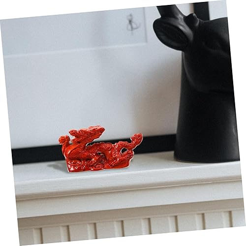 Miniatura 8 de Housoutil Estatua de dragón chino de madera Fengshui, dragón del zodiaco chino, figura coleccionable, riqueza suerte, escultura de animales para
