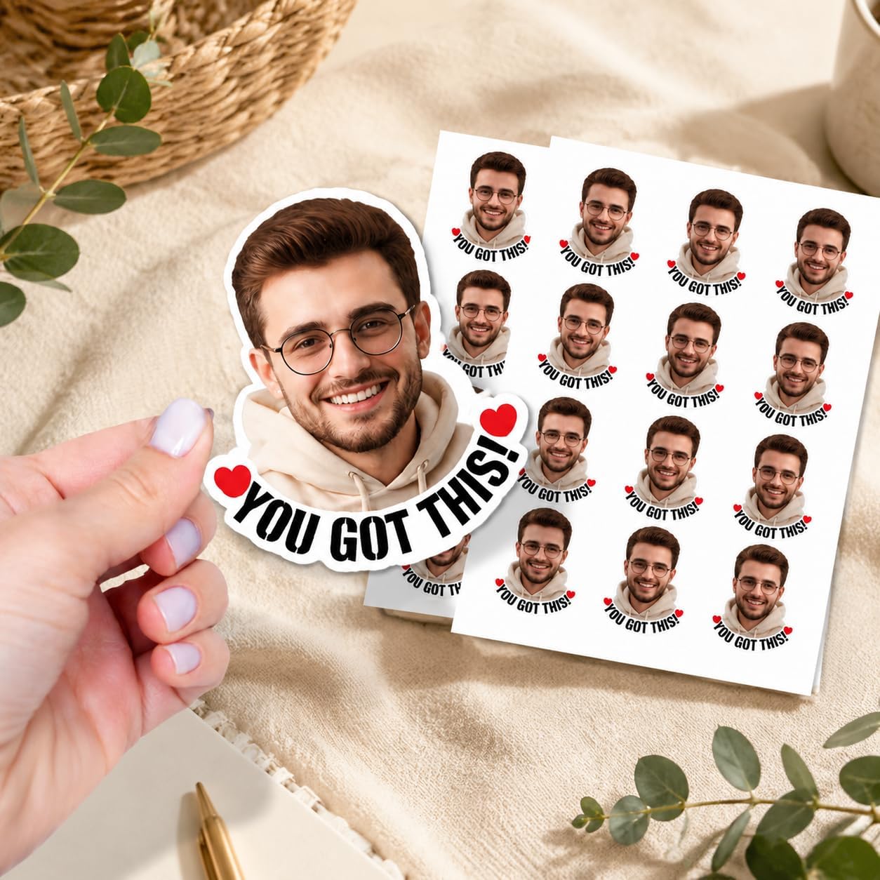 Custom Face Stickers Personalized Waterproof Photo Vinyl Decal
