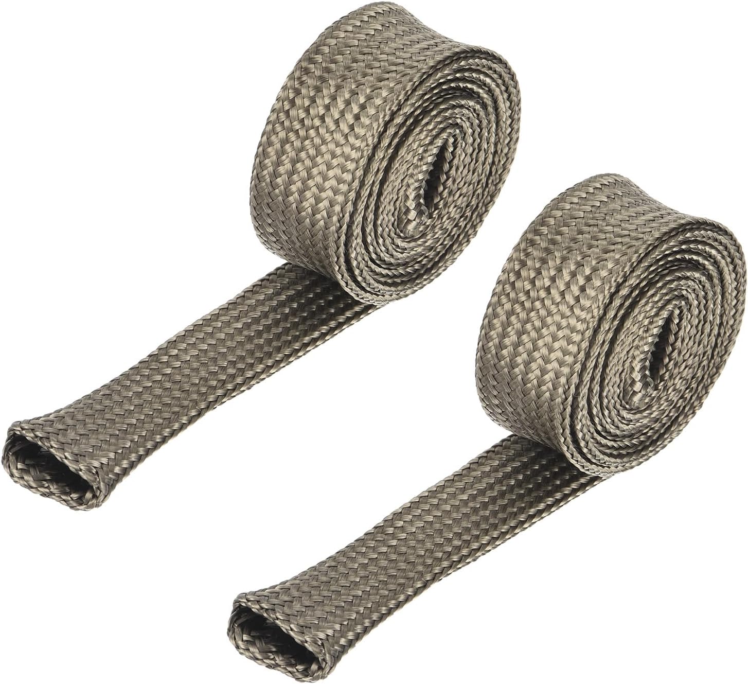 sourcing map 2 Pcs Heat Shield Sleeve, 0.5" ID 3 Feet Heat Sleeve Automotive Wire Heat Shield Fuel Line Heat Shield Sleeve Heat Sleeve Heat Wrap 800 Degree for Wires, Titanium Color