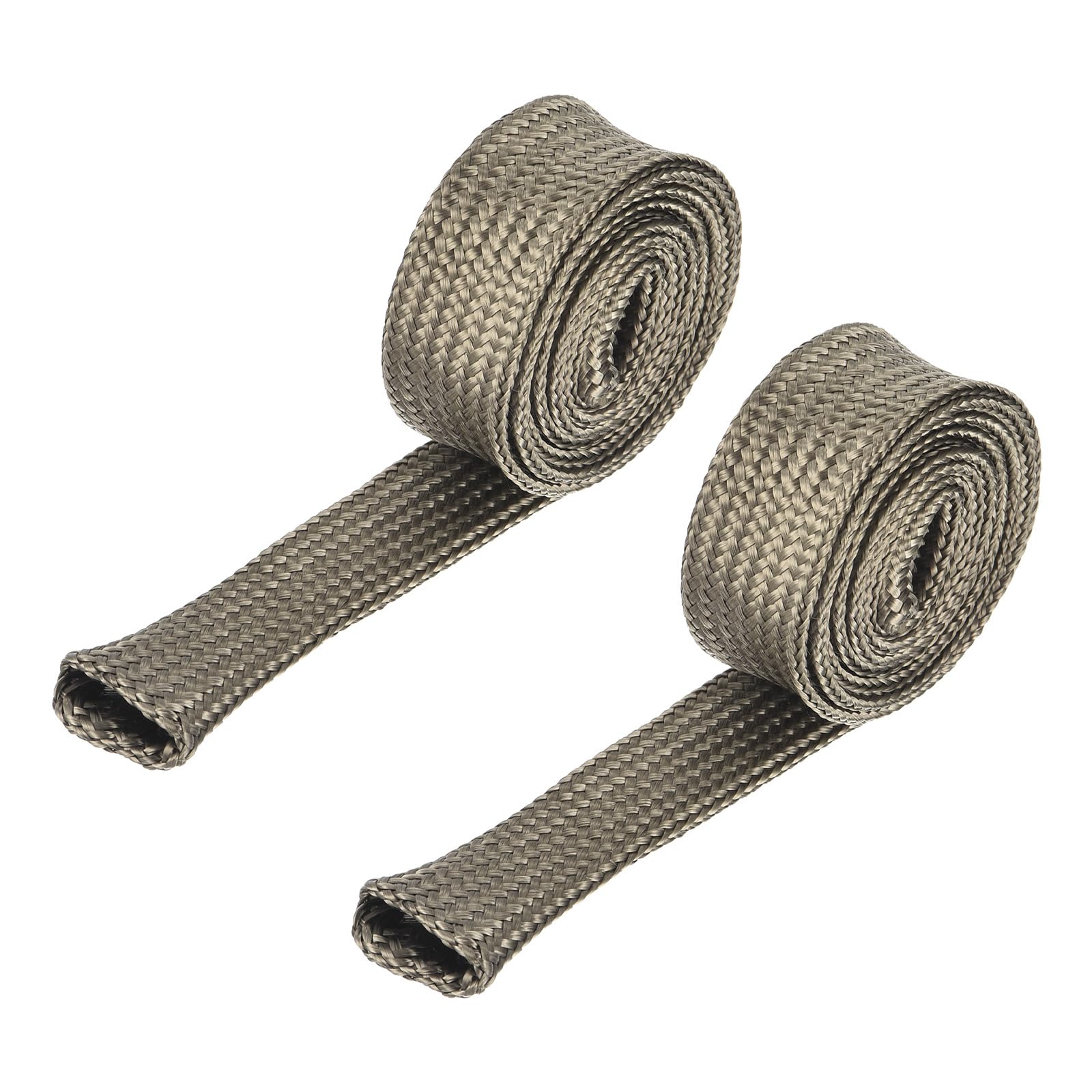 sourcing map 2 Pcs Heat Shield Sleeve, 0.5" ID 3 Feet Heat Sleeve Automotive Wire Heat Shield Fuel Line Heat Shield Sleeve Heat Sleeve Heat Wrap 800 Degree for Wires, Titanium Color