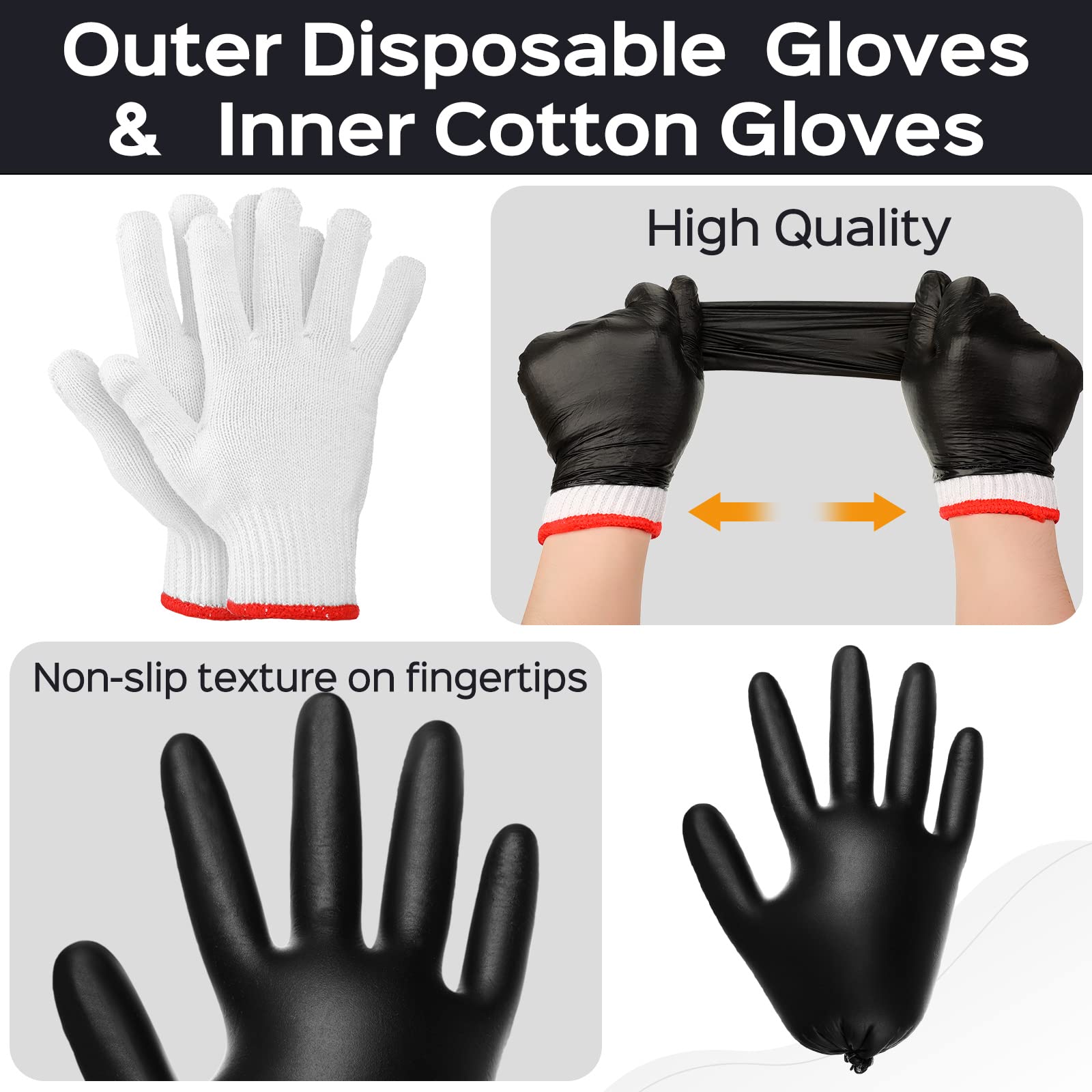 Bbq Gloves Glove Liners For Nitrile Gloves Near Me 200 Pcs Black