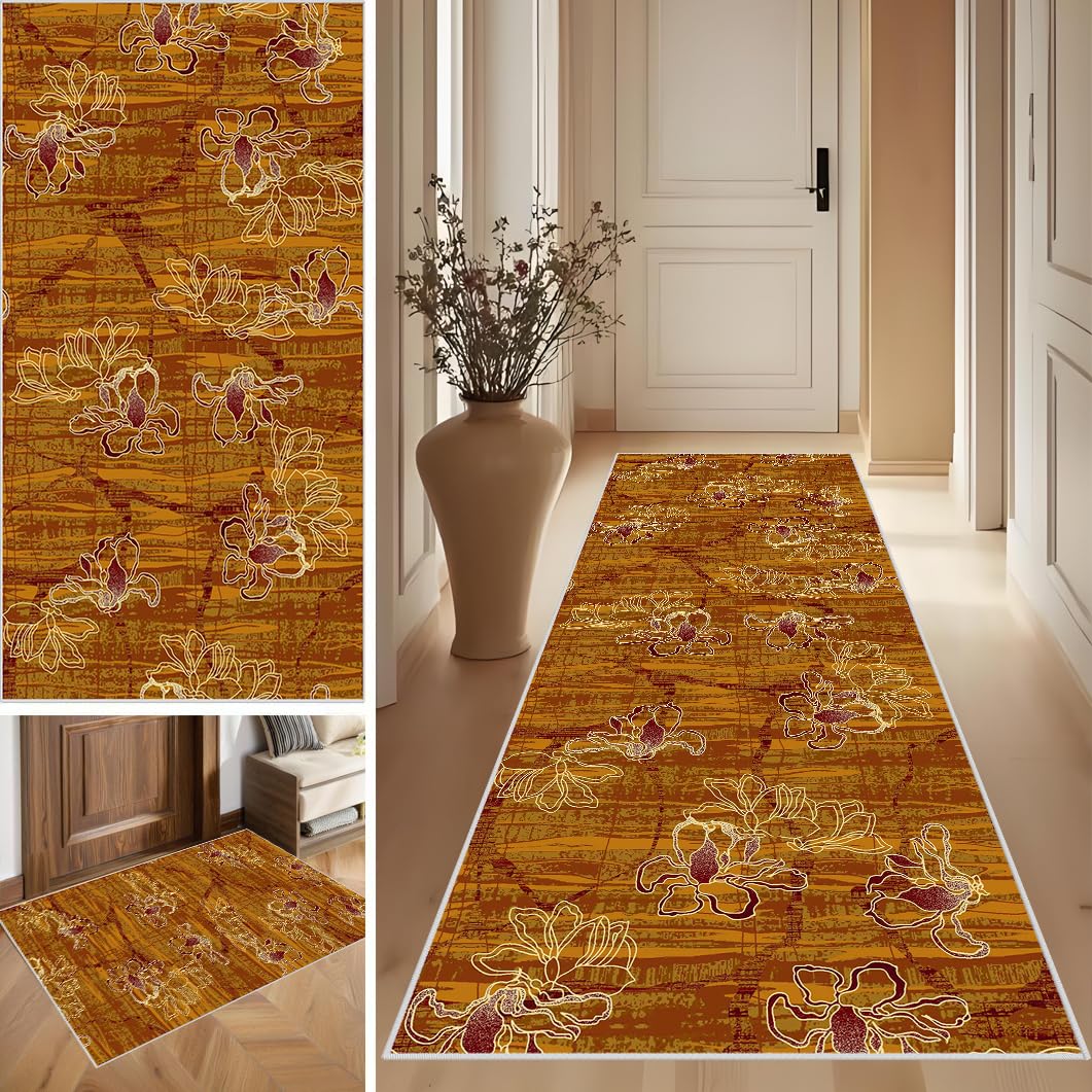 SUNMME Runner Rugs for Hallway Kitchen Carpet Runner Non Slip Washable Hall Runners Floor Carpets for Entryway Living Room Corridor Long Bedside Low Pile Carpet for Narrow Spaces 50 x 200 cm